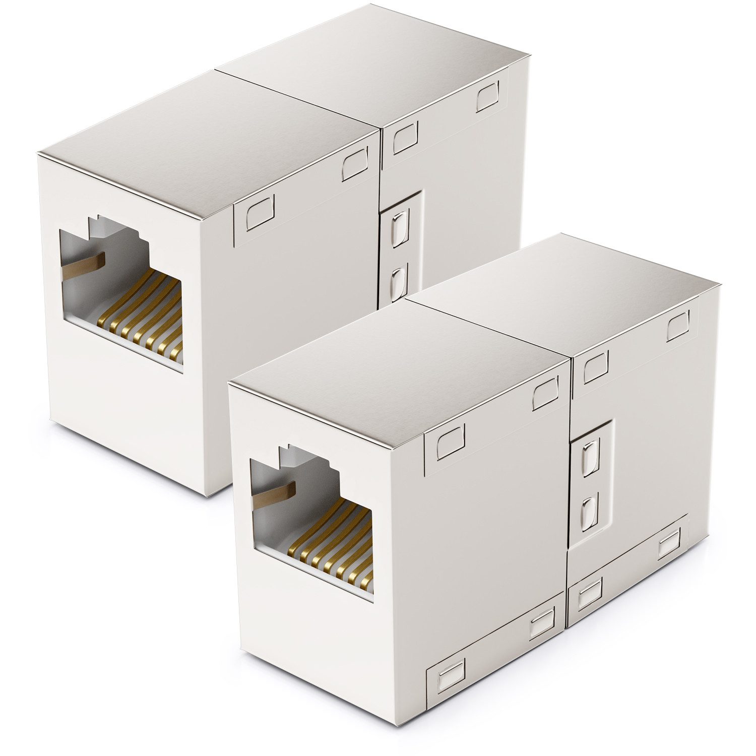 deleyCON 2x RJ45 Netzwerkkabel Kupplung Patchkabel Verbinder Modular Netzwerk-Adapter