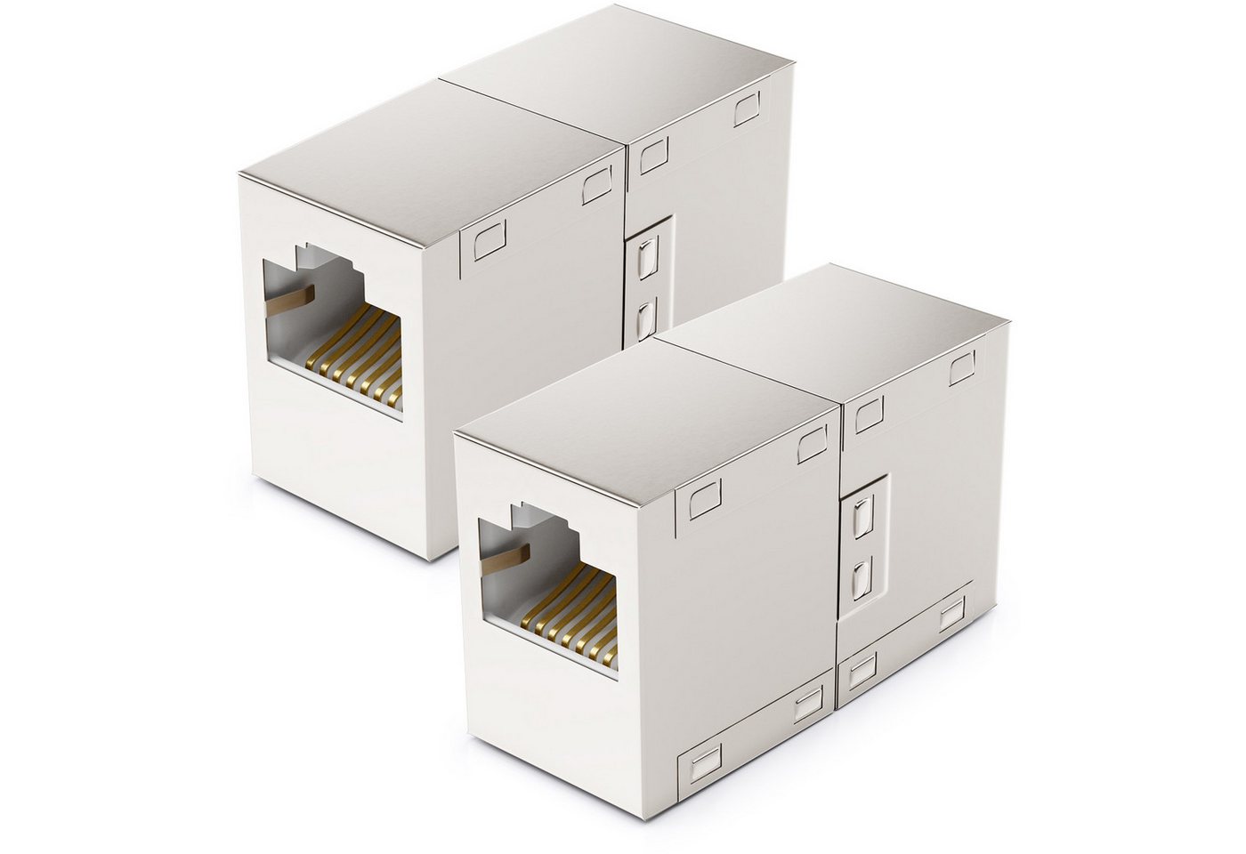 deleyCON deleyCON 2x RJ45 Netzwerkkabel Kupplung Patchkabel Verbinder Modular Netzwerk-Adapter