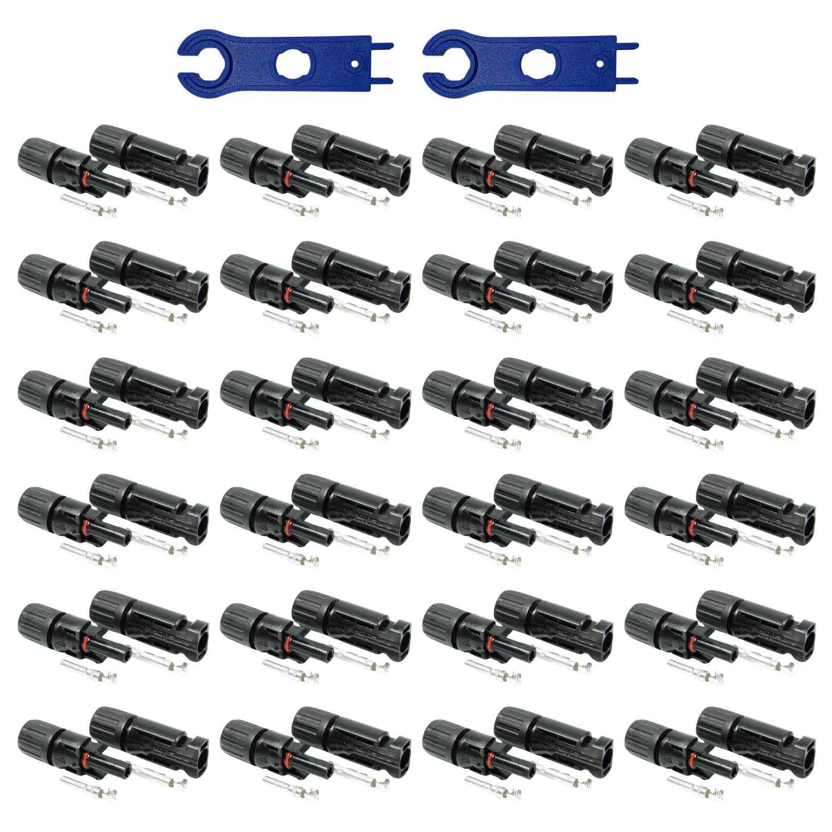 solartronics Solarmodul 5-100 Paar Solarstecker Solar-Spannschlüssel Set, Wasserdicht, (24-St)