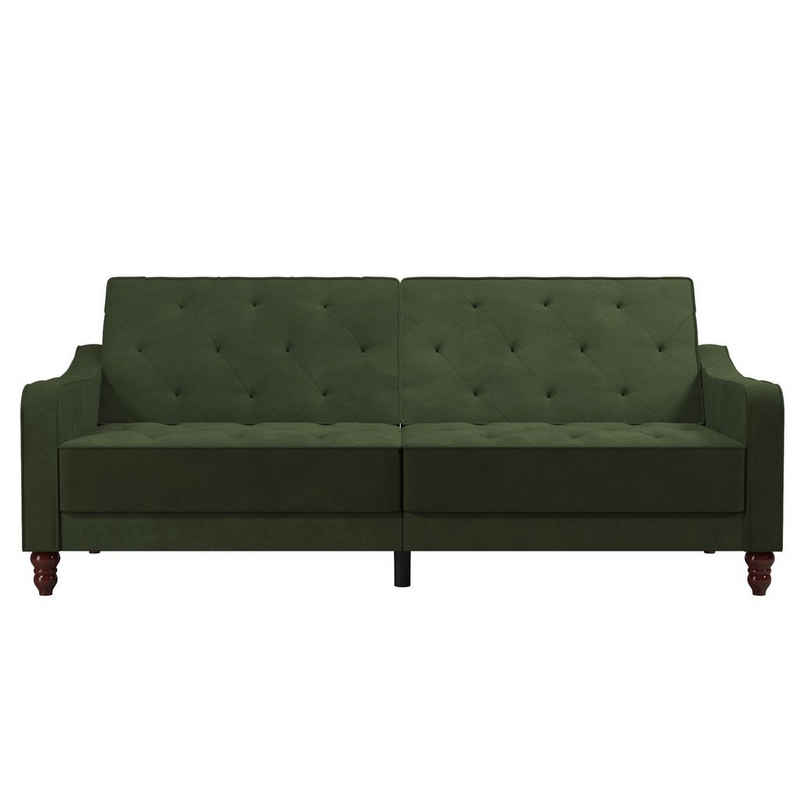 loft24 Schlafsofa Vintage, Bezug in Samtoptik, Diamant-Steppung, Breite 207 cm