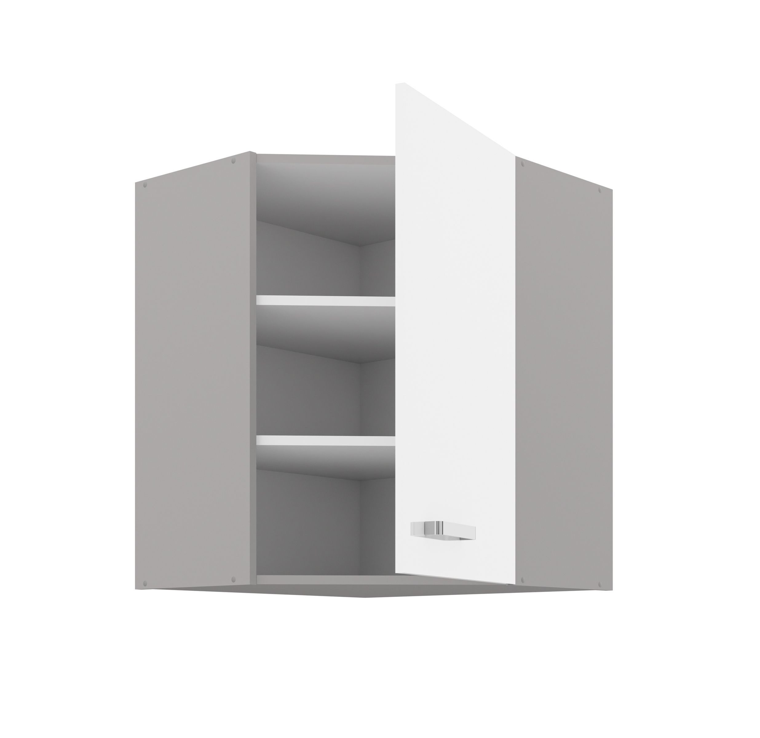 Küchen-Preisbombe Eckhängeschrank 60x60 cm Küche Bianca Weiß Hochglanz + Gr günstig online kaufen