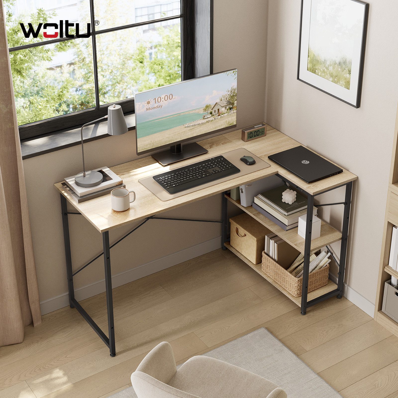 Woltu Schreibtisch (1-St), aus Holz und günstig online kaufen