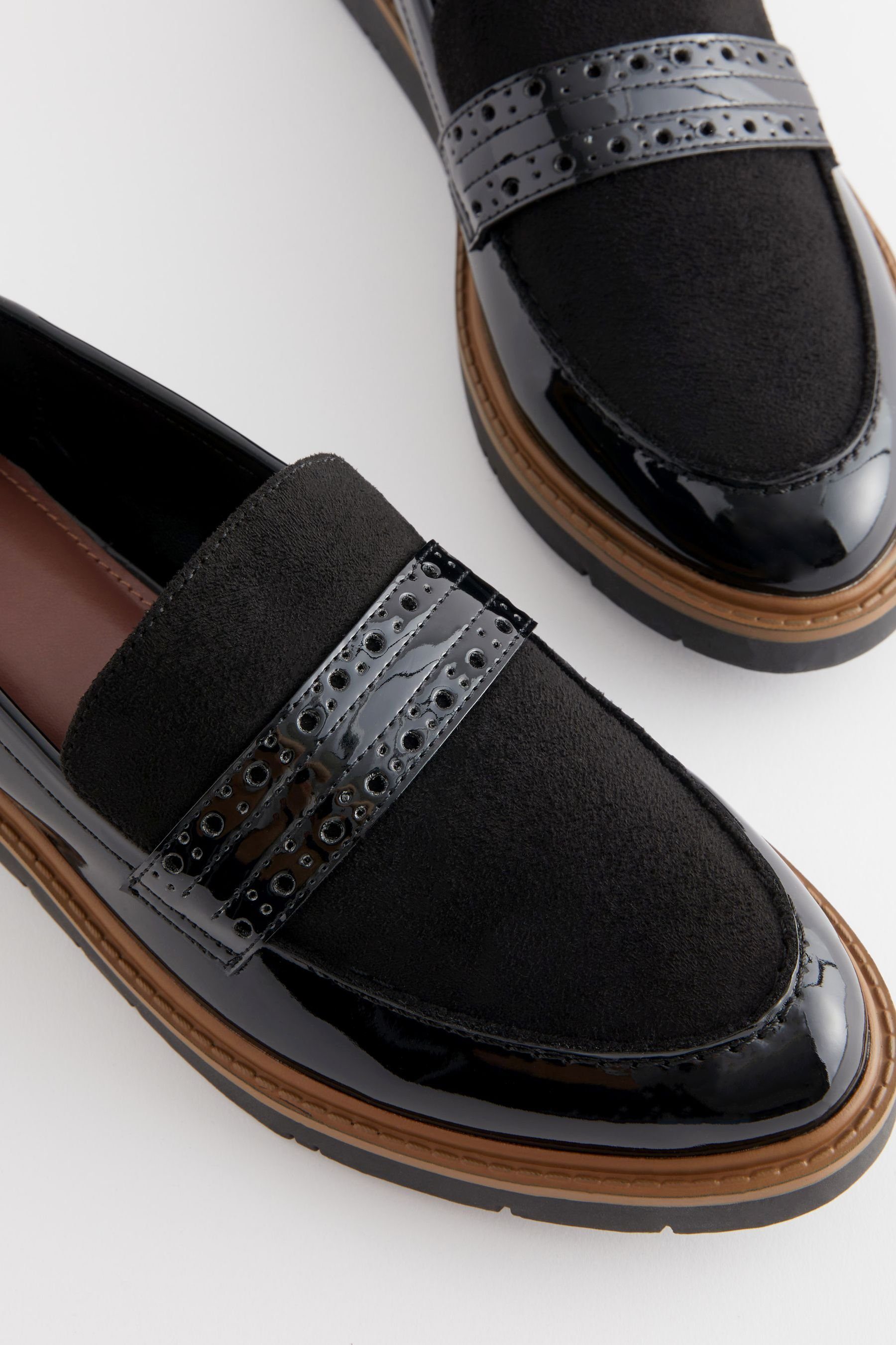 Next Forever Comfort® mit Loafer Budapester Black dicker Sohle (1-tlg)