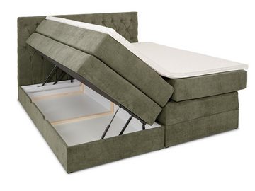 wonello Boxspringbett Verona 2, mit Bettkasten und wonello premium Topper 6 cm