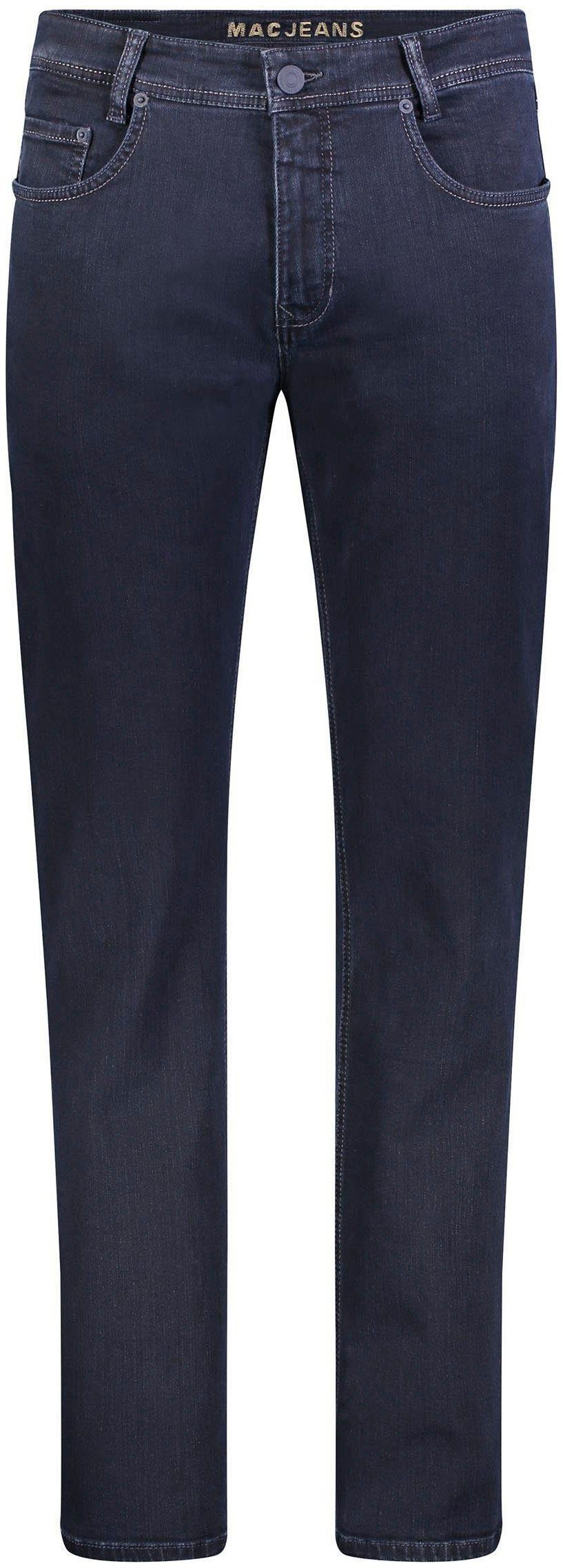 mit Optik, MAC blue-black in gepflegter Stretch Straight-Jeans Arne