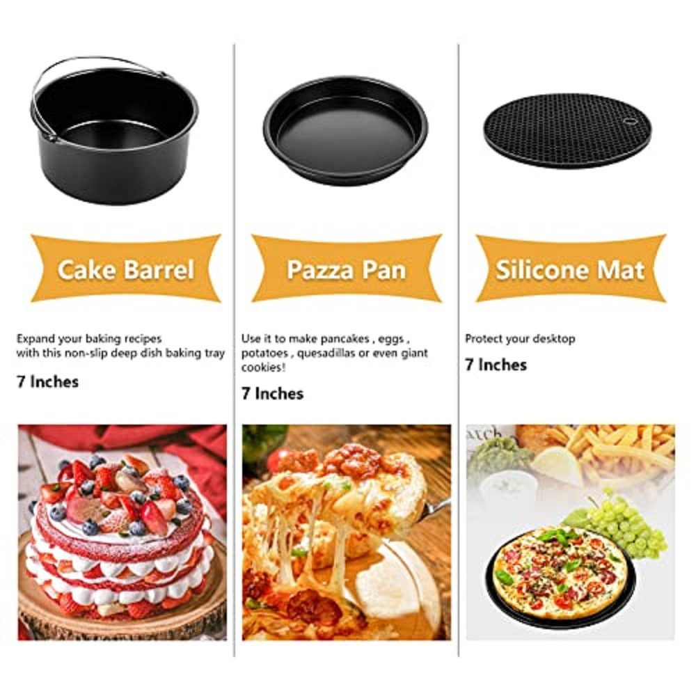Youyijia Küchenmaschinen Zubehör-Set 7in Zubehör Heißluftfritteuse Universal Friteusen Zubehörset