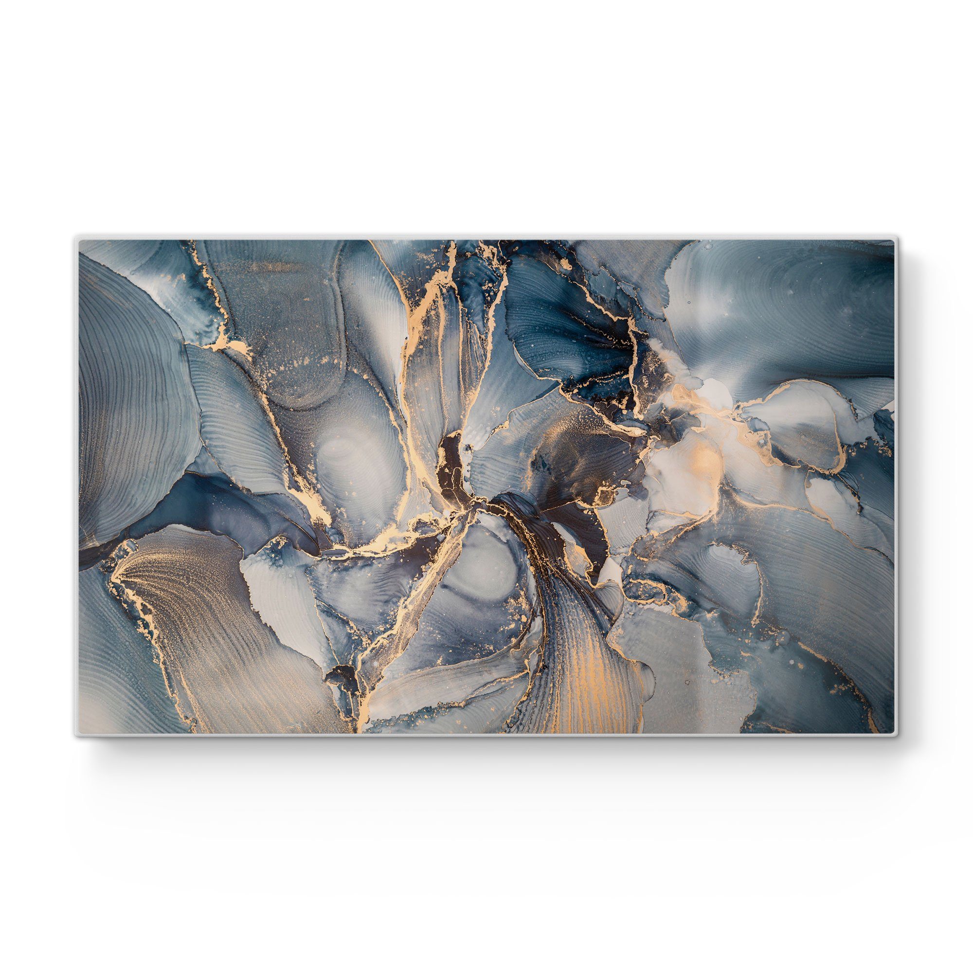 DEQORI Schneidebrett 'Marmor-Farbspiel mit Gold', Glas, Platte Frühstücksbrett Schneideplatte