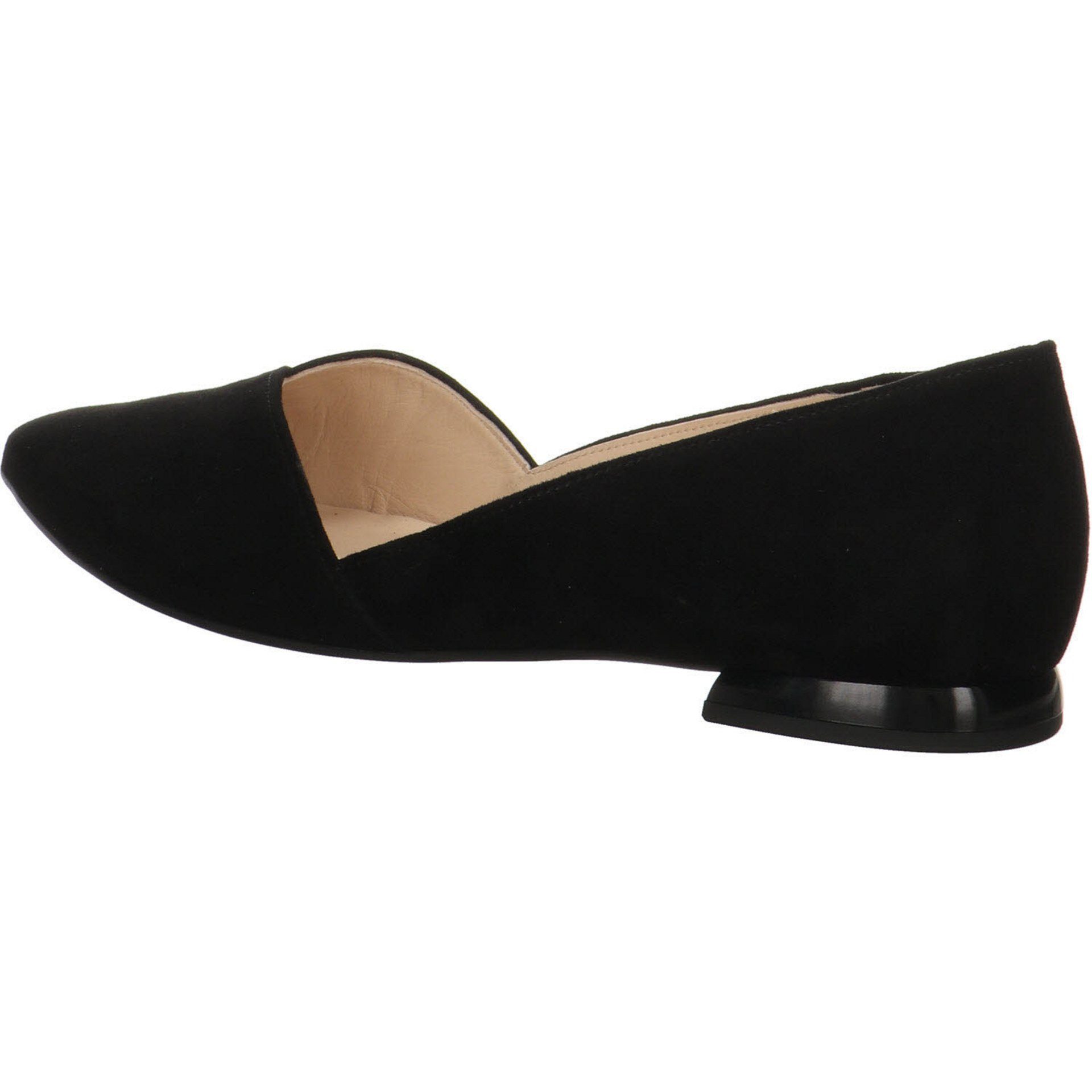 Flats Ballerina Högl Ballerinas Veloursleder Ballerina schwarz Schuhe Bequem