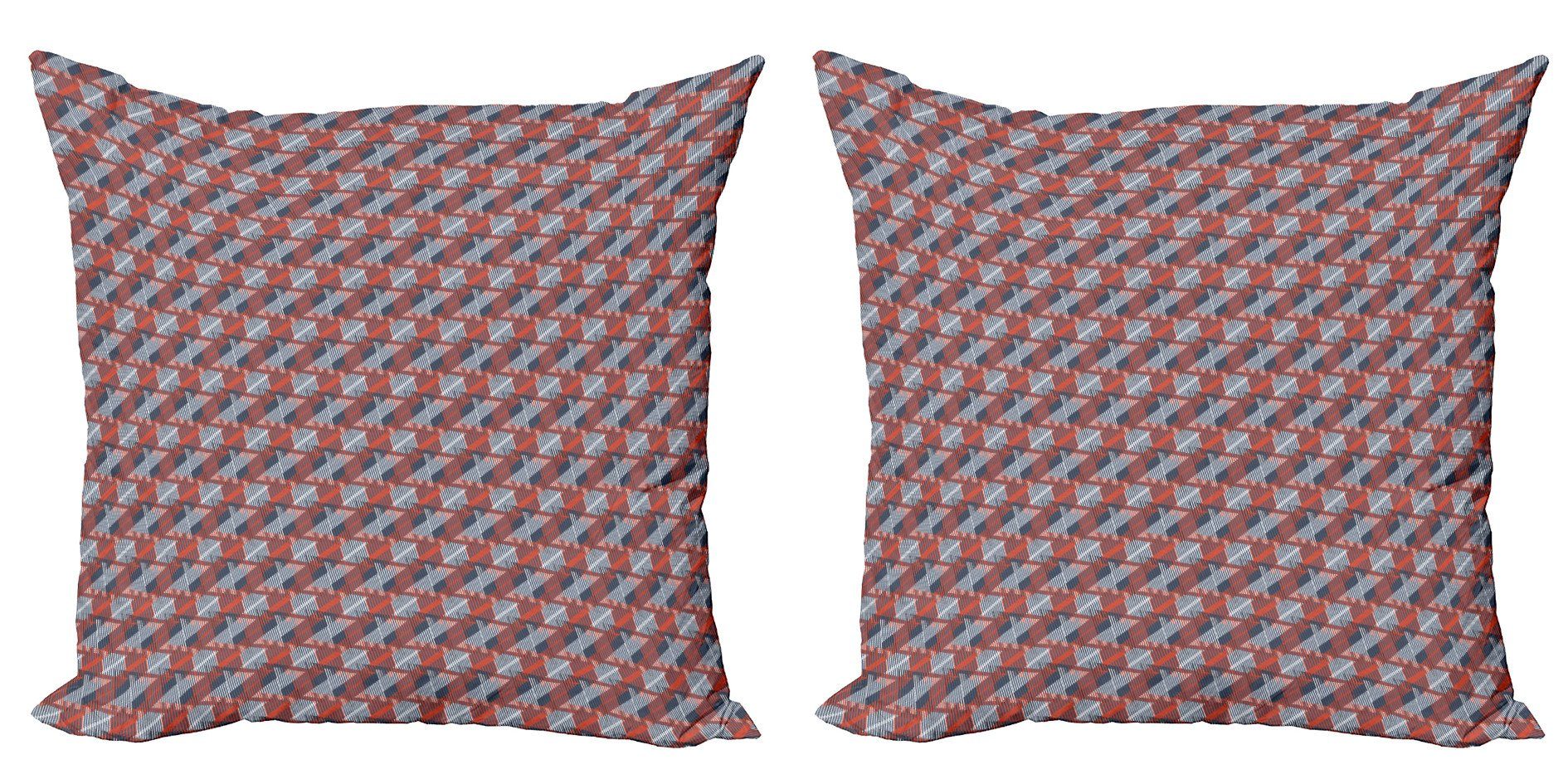 Kissenbezüge Modern Accent Doppelseitiger Digitaldruck, Abakuhaus (2 Stück), Panne Vibrant Stil Triangles Kunst