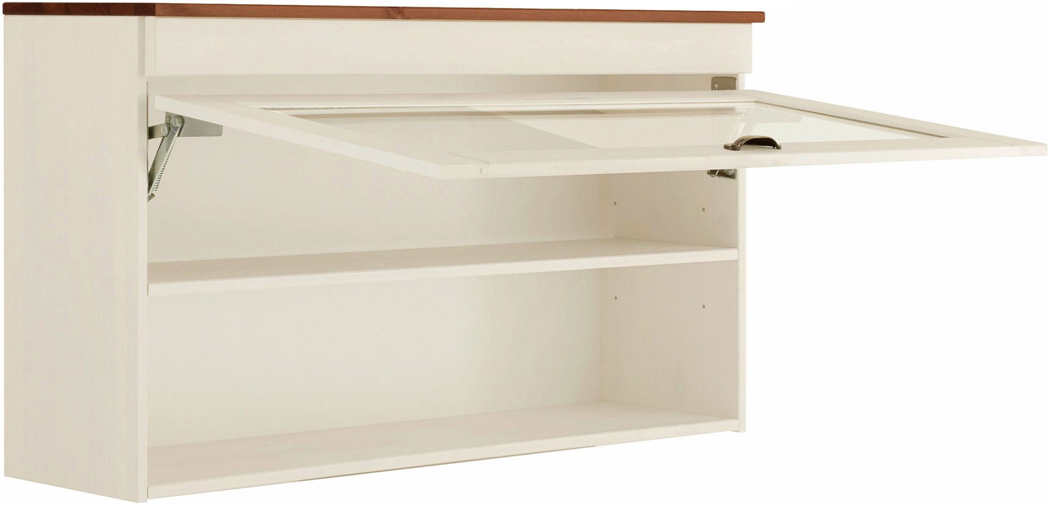 Home affaire Glashängeschrank Oslo 100 cm breit, aus Kiefer, 1 Klappe, Metallgriff, Landhaus-Optik – Bild 4 von 5