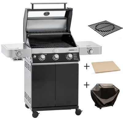 RÖSLE Gasgrill RÖSLE BBQ Gasgrill Videro G3-S Vario mit Pizzastein und Schutzhaube