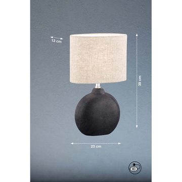 etc-shop Tischleuchte, Tischleuchte Nachttischlampe Beistellleuchte E14 Keramik schwarz