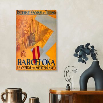 Posterlounge Acrylglasbild Vintage Travel Collection, Barcelona (spanisch), Vintage Illustration
