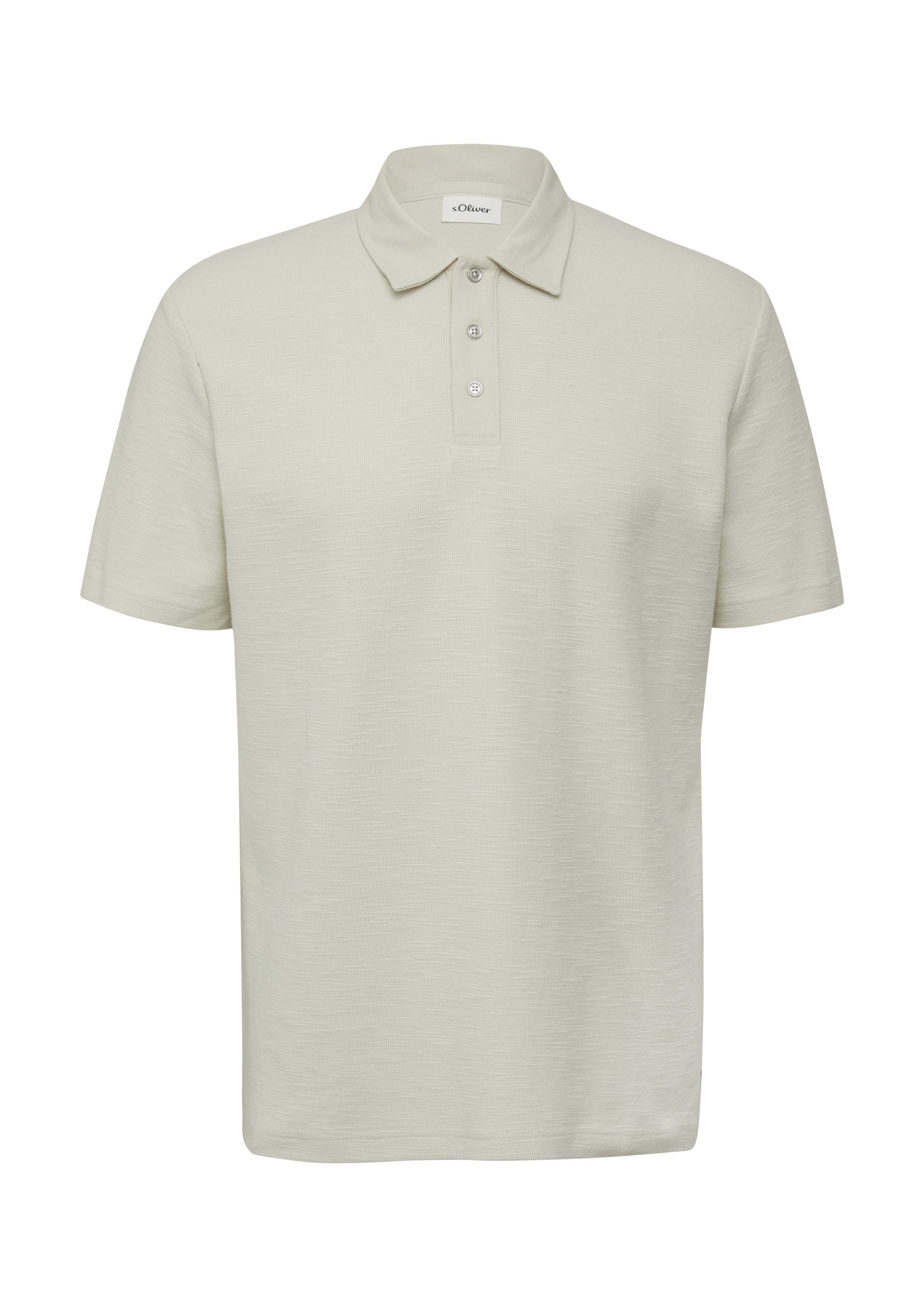 s.Oliver Kurzarmshirt Polo-Shirt Strukturiertes Poloshirt aus Baumwollmix günstig online kaufen