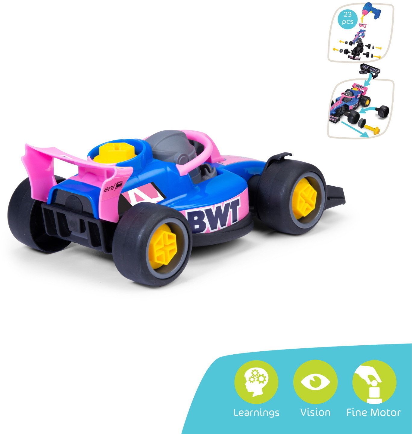 Dickie Toys Spielzeug-Rennwagen Kleinkindspielzeug Auto mit Bohrer Build A Formula 1 Car 204115016