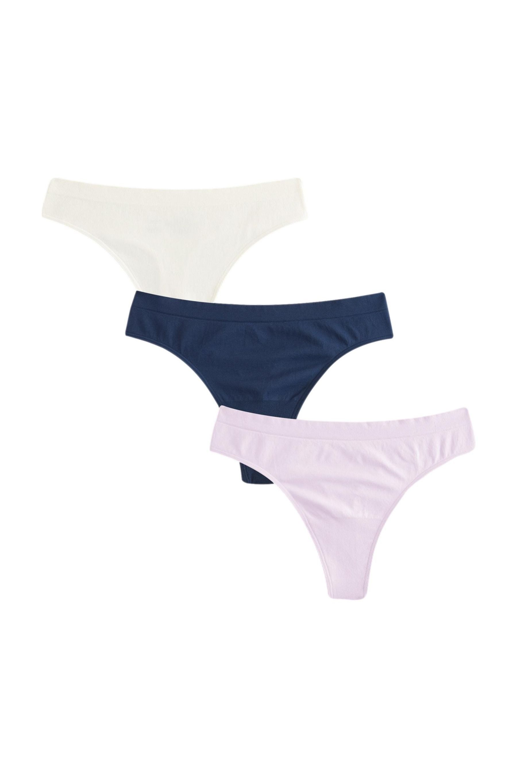String Nahtlose Feinripp-Slips 3er-Pack, Tanga