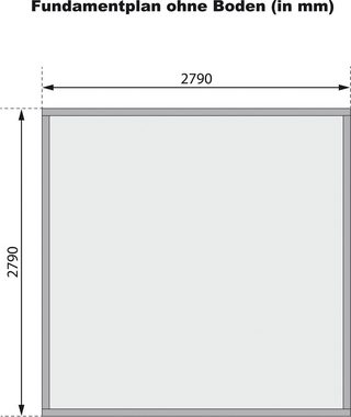 Karibu Gartenhaus "Lumet 5" Set, BxT: 297x297 cm, naturbelassen oder anthrazit