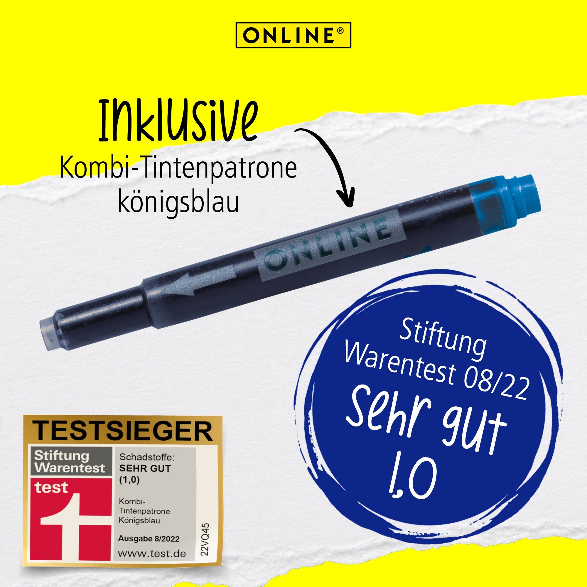 Online Pen Schule, mit Stylus-Tip ideal für die Switch ergonomisch, Füller Plus, Silber