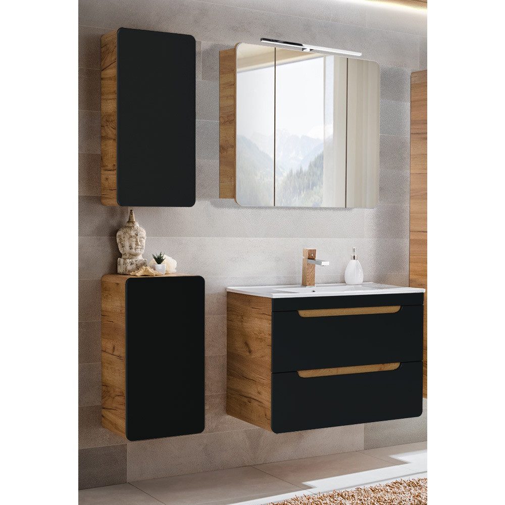 Lomadox Badmöbel-Set NEW-LUTON, (Spar-Set, 4-St), Eiche günstig online kaufen