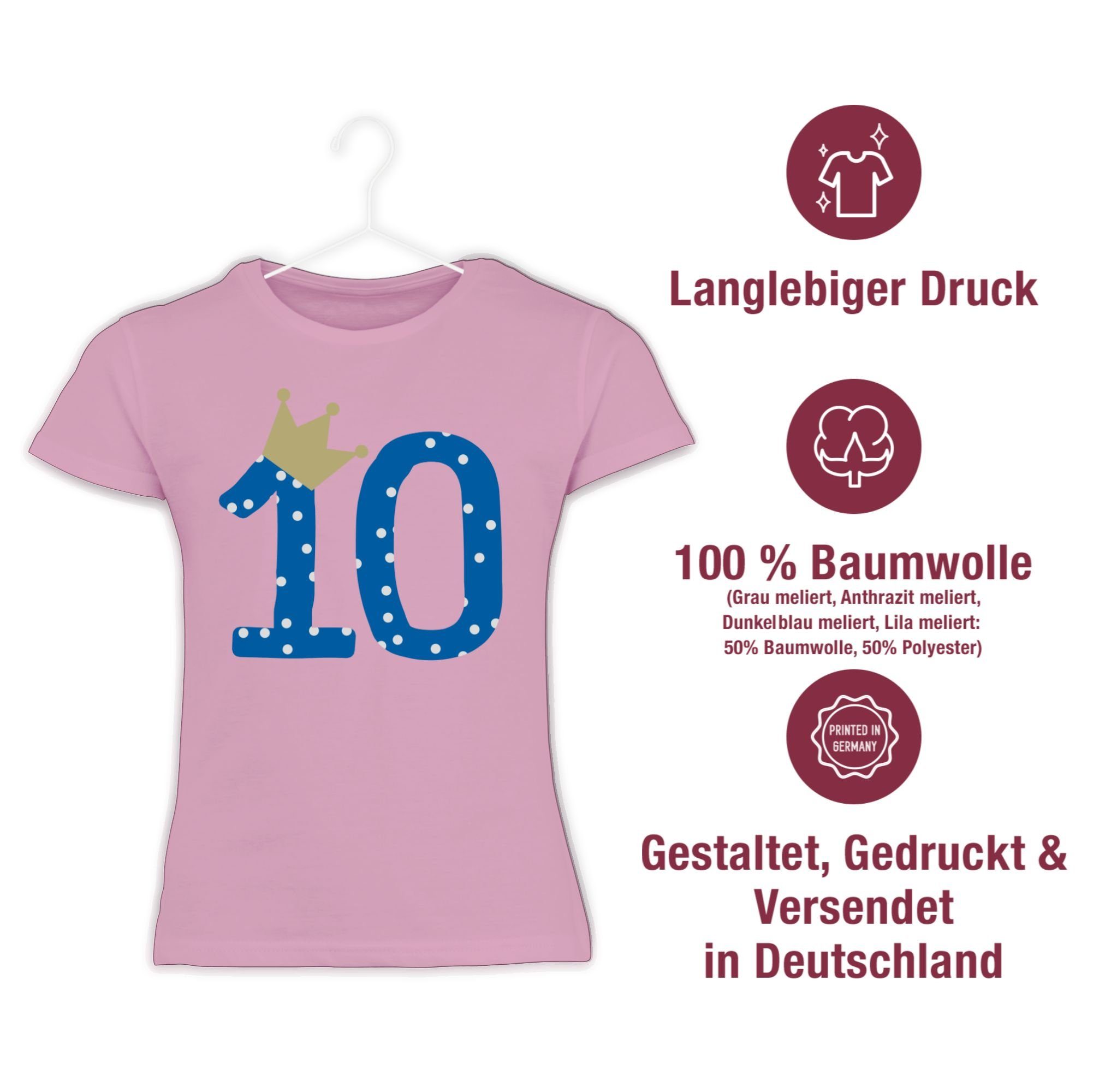 Shirtracer T-Shirt Zehnter Geburtstag 10 Jahre 10. Geburtstag