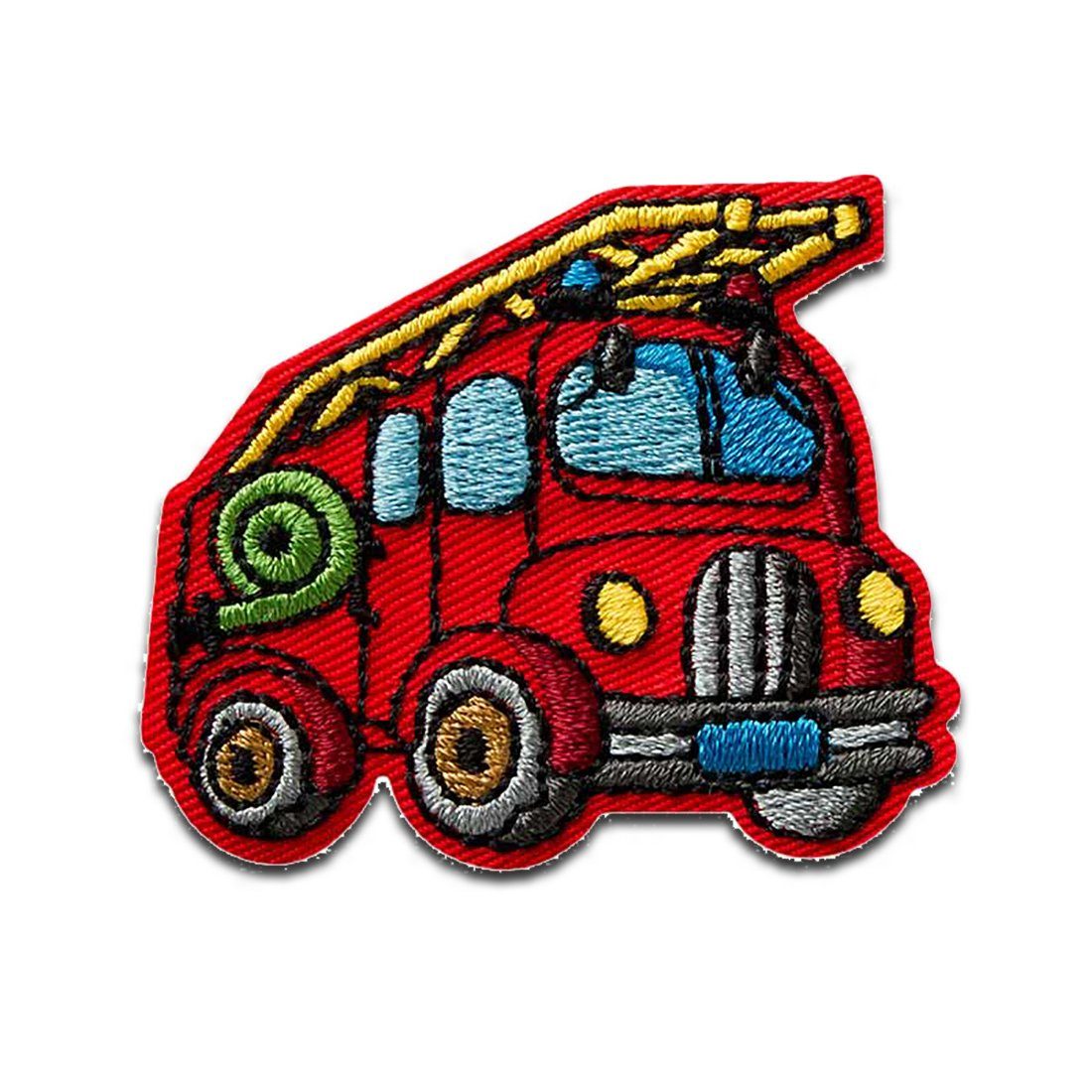 Mono-Quick Aufnäher Bügelbild, Aufbügler, Applikationen, Patches, Flicken, zum aufbügeln, Polyester, Feuerwehrauto Kinder - Größe: 5 x 4,2 cm