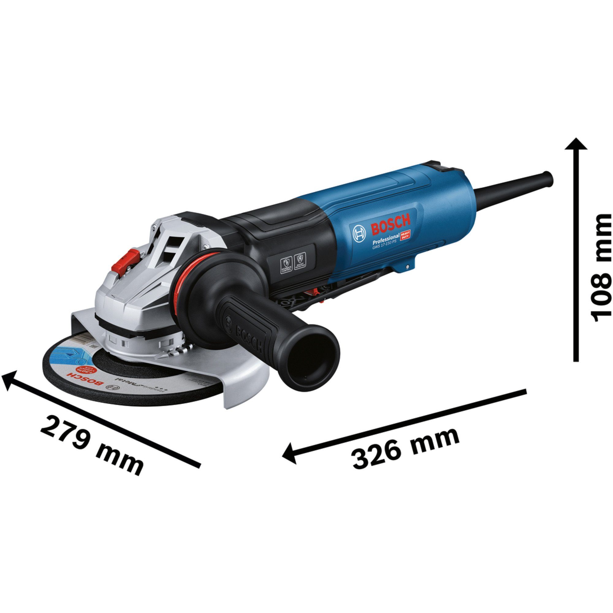 BOSCH Winkelschleifer Bosch Professional Winkelschleifer GWS 17-150 PS