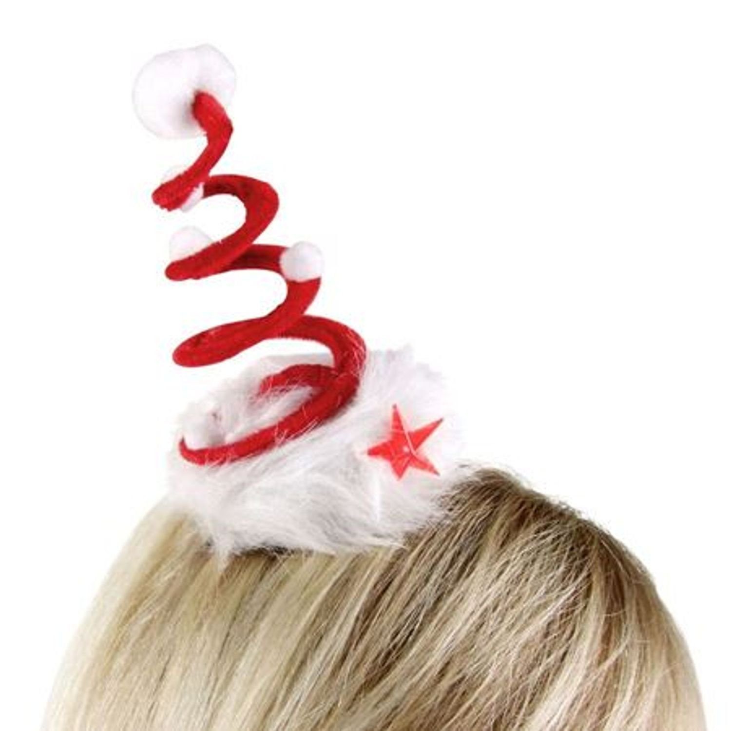 BURI Bommelmütze LED Mini Weihnachtsmütze Haarklammer Kostüm Dekoration Nikolaus