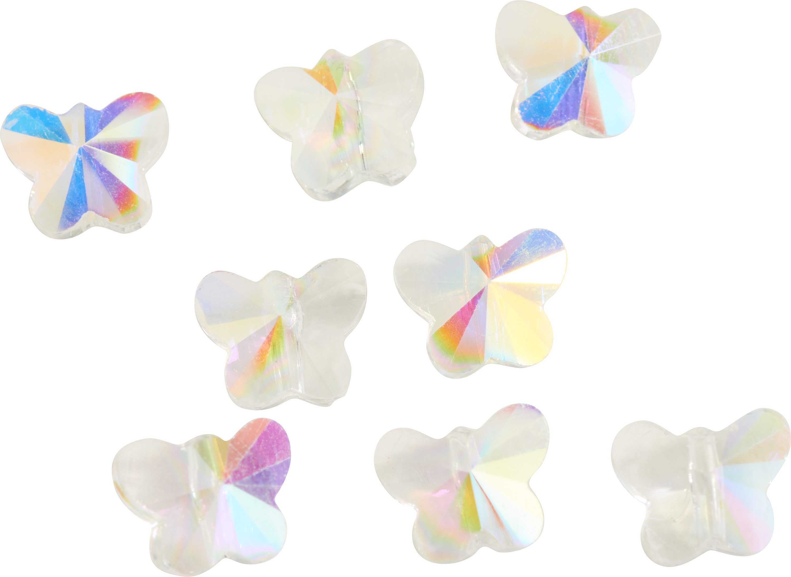 Pracht Bastelperlen Glasschliffperlen Schmetterlinge, (8-tlg), 8 Stück