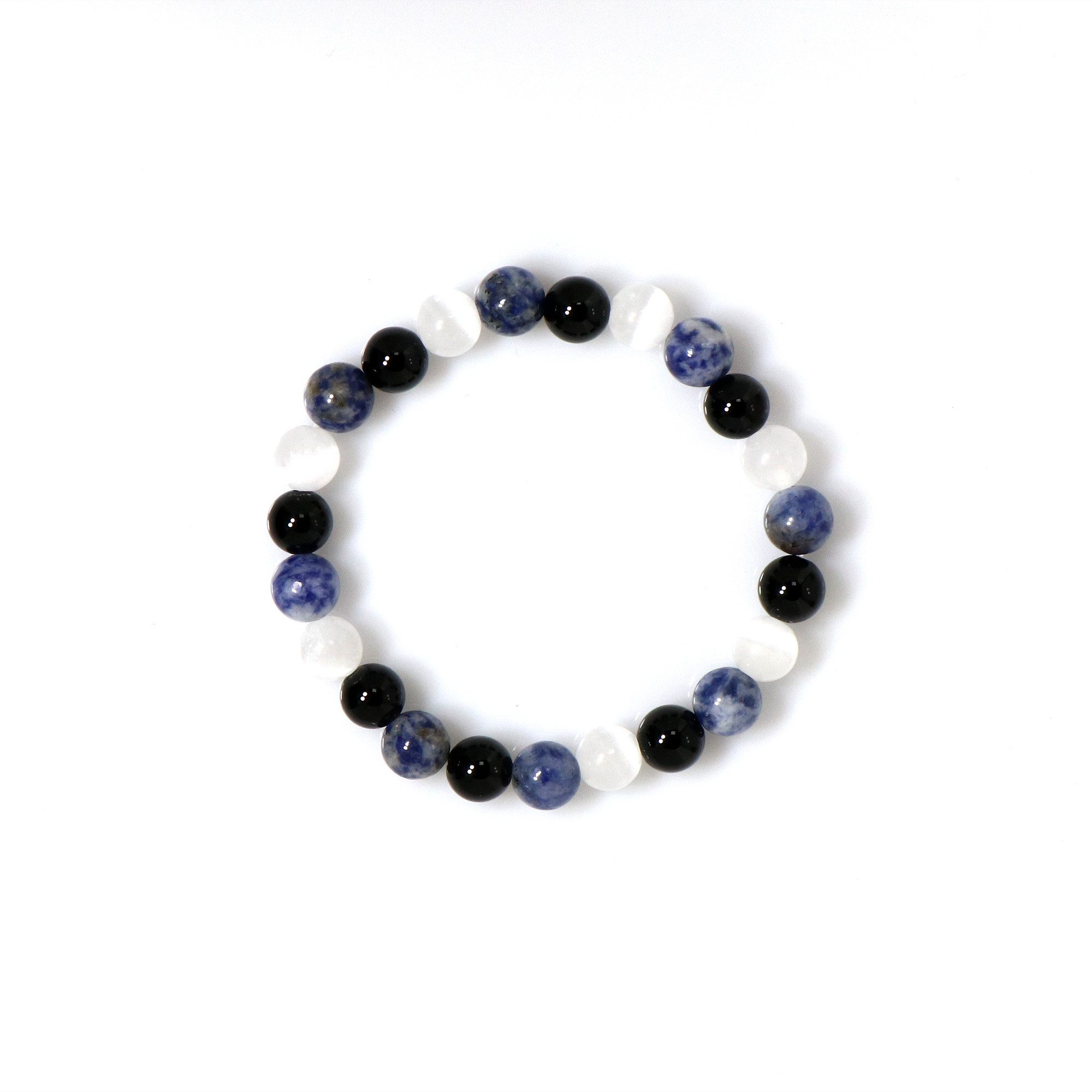 Cavill Armband Cavill Edelsteinarmband 76,6 ct Selenit Onyx Jaspis, elastisch (1-tlg)