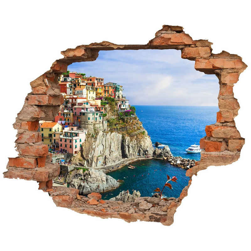 WallSpirit Wandtattoo Wanddurchbruch "Cinque Terre", Selbstklebend, rückstandslos abziehbar