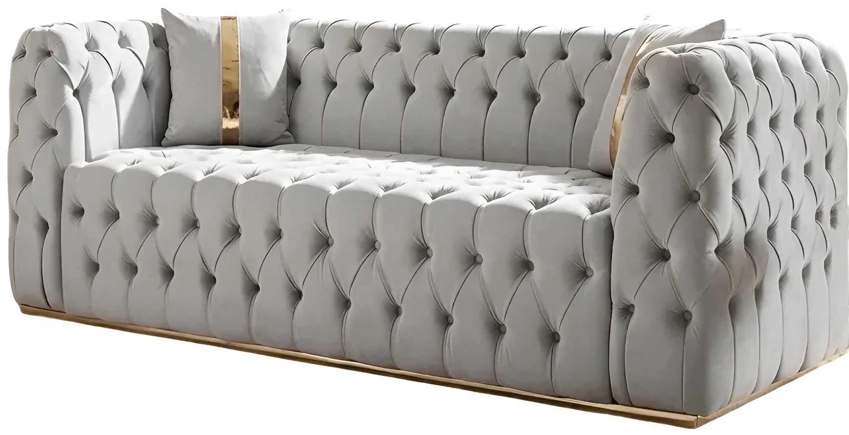 Xlmoebel Chesterfield-Sofa Elegantes weißes Chesterfield-Sofa für 3 Personen mit Komfort, 1 Teile, Made in Europa