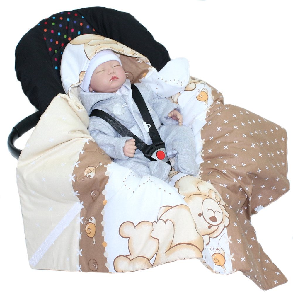 Einschlagdecke Baby Einschlagdecke Baumwolle mit Kapuze Babyschale, Primawela