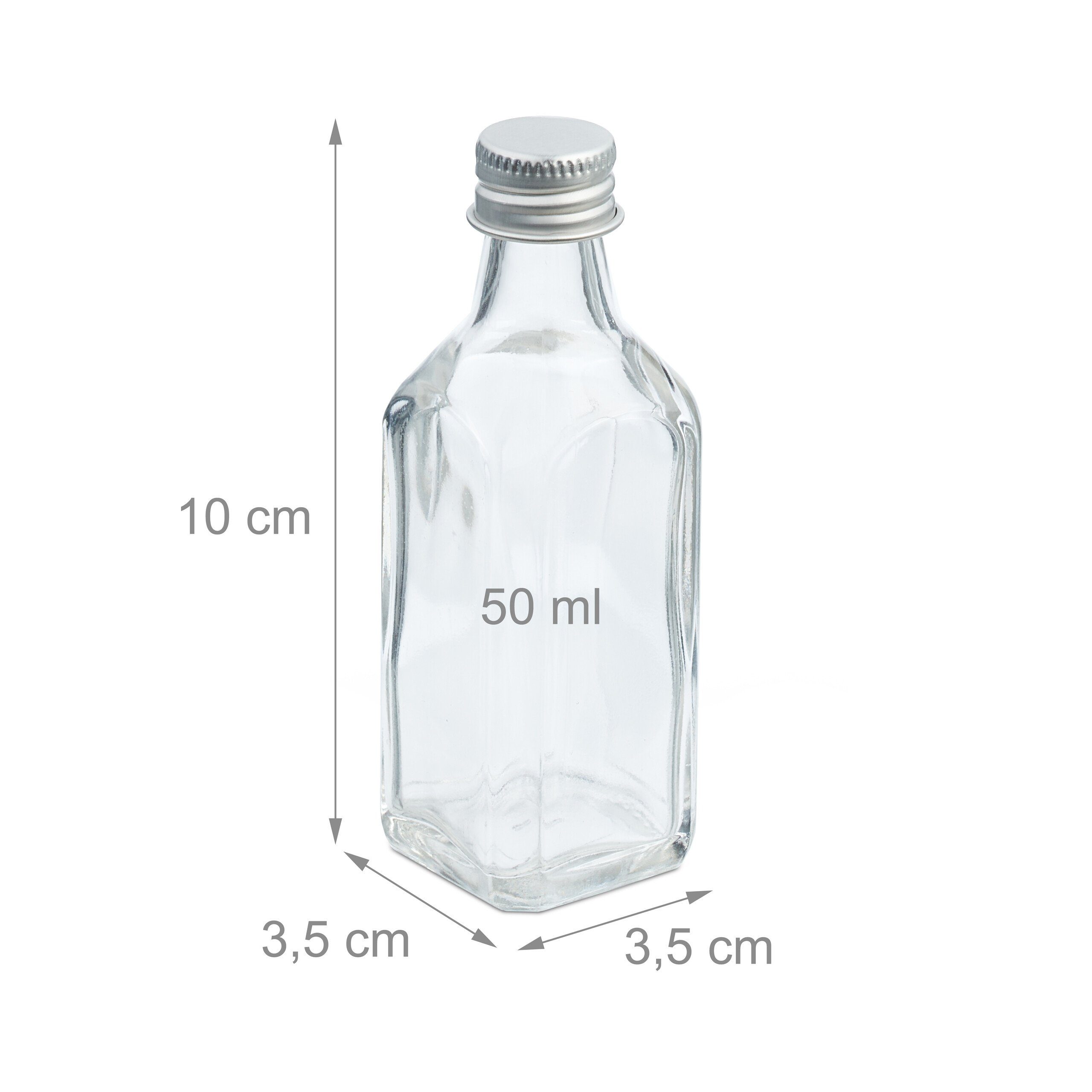 relaxdays Vorratsglas Kleine Flaschen im Set 50 ml, Glas, (25-tlg), 25er Pack – Bild 4 von 5