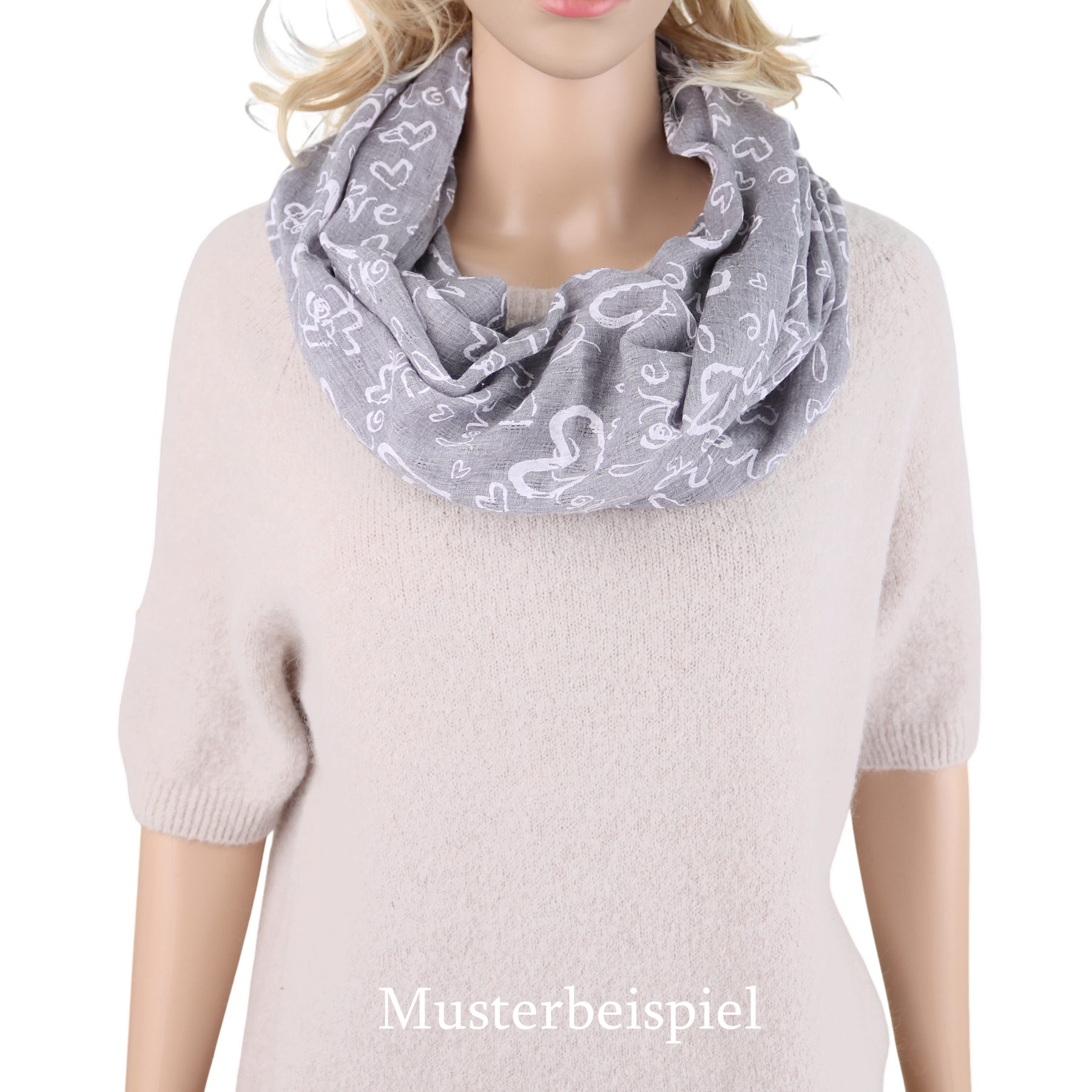 MIRROSI Loop Damen Schal mit Love Herz Muster Weich aus 100% Baumwolle, (ca günstig online kaufen