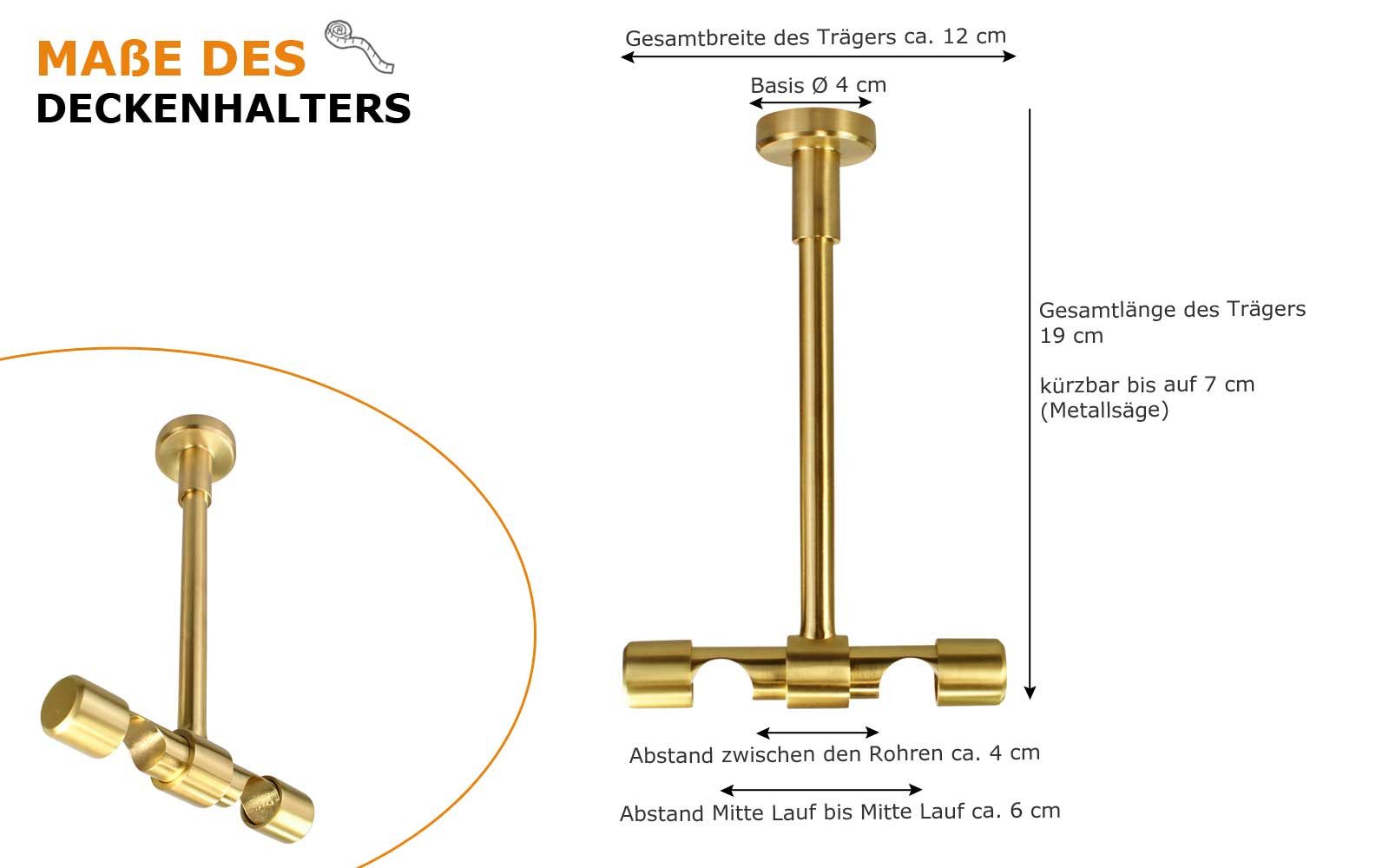 iso-design Deckenträger für Gardinenstangen 20 mm günstig online kaufen