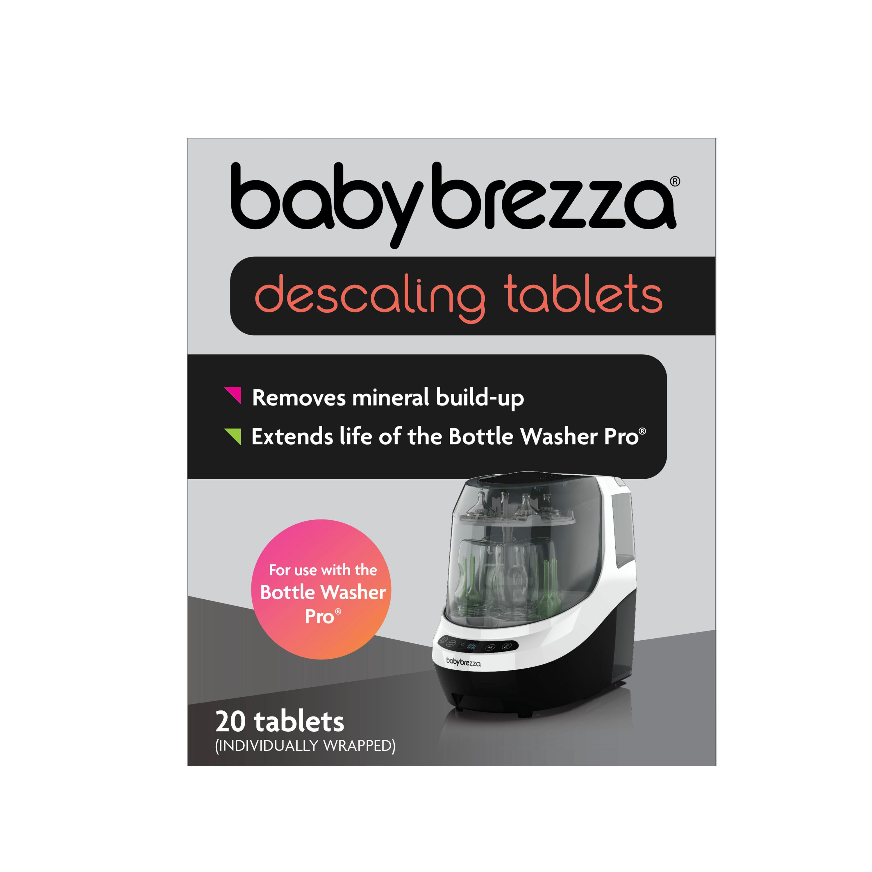 Baby Brezza Bottle Washer Pro, Entkalkungstabletten, hypoallergen Geschirrspülmittel (geruchsneutral & ohne aggressive Chemikalien)