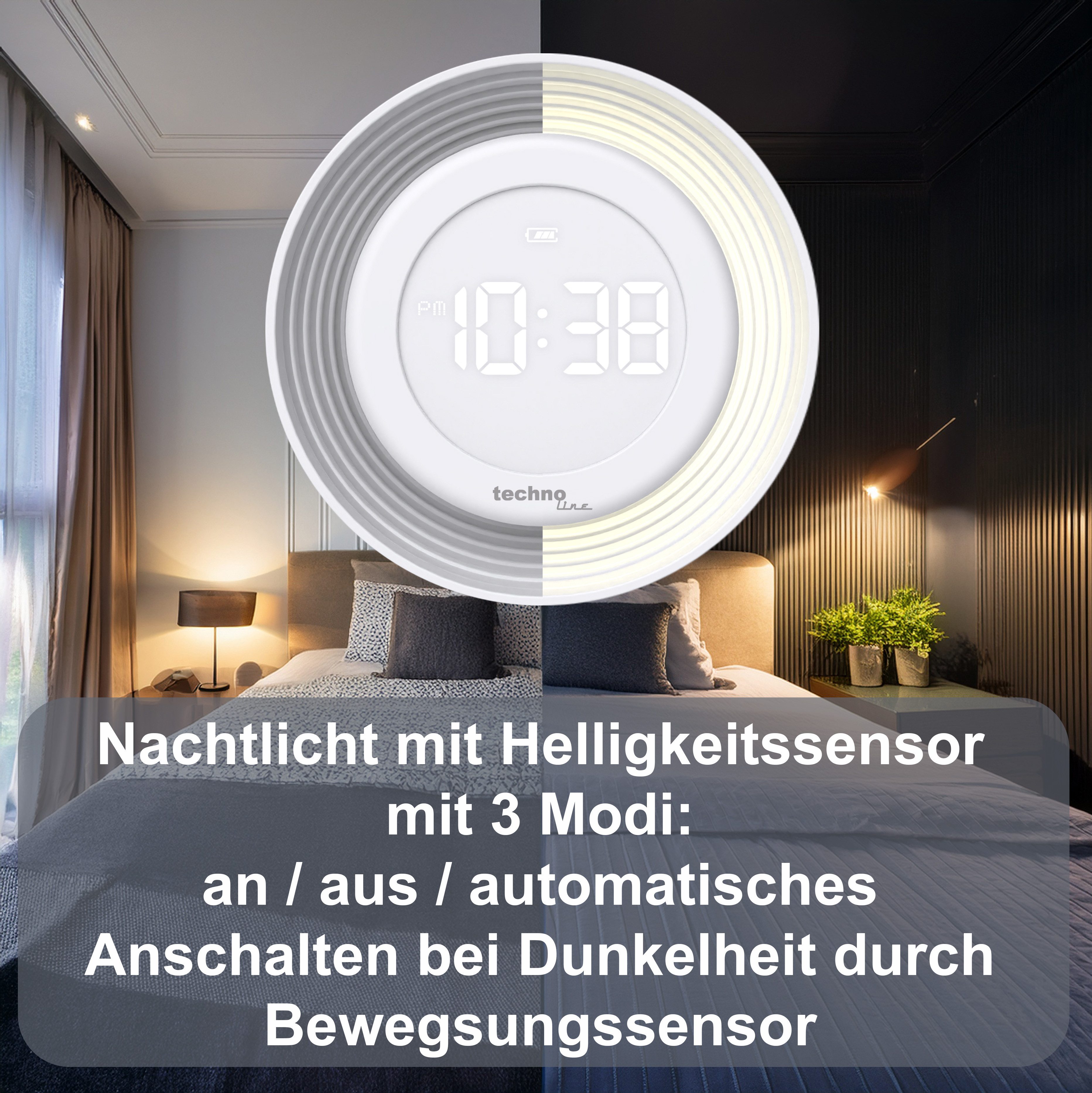 technoline Tischuhr WT 479 mit Nachtlicht und Temperatur: Der intelligente Begleiter für nachts