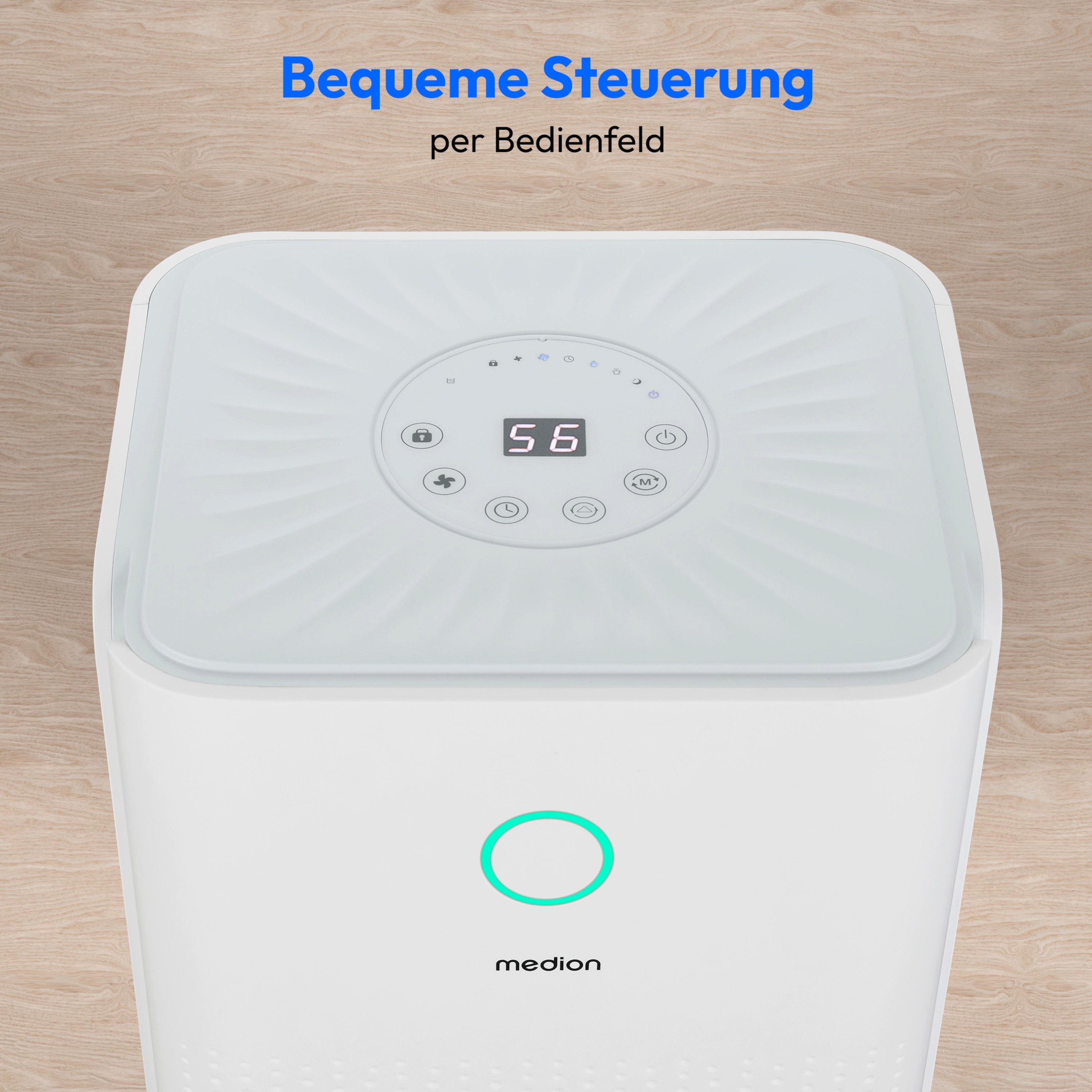 Medion® Luftentfeuchter MEDION DH12 Luftentfeuchter elektrisch 12Liter/23h bis zu 15qm 38db