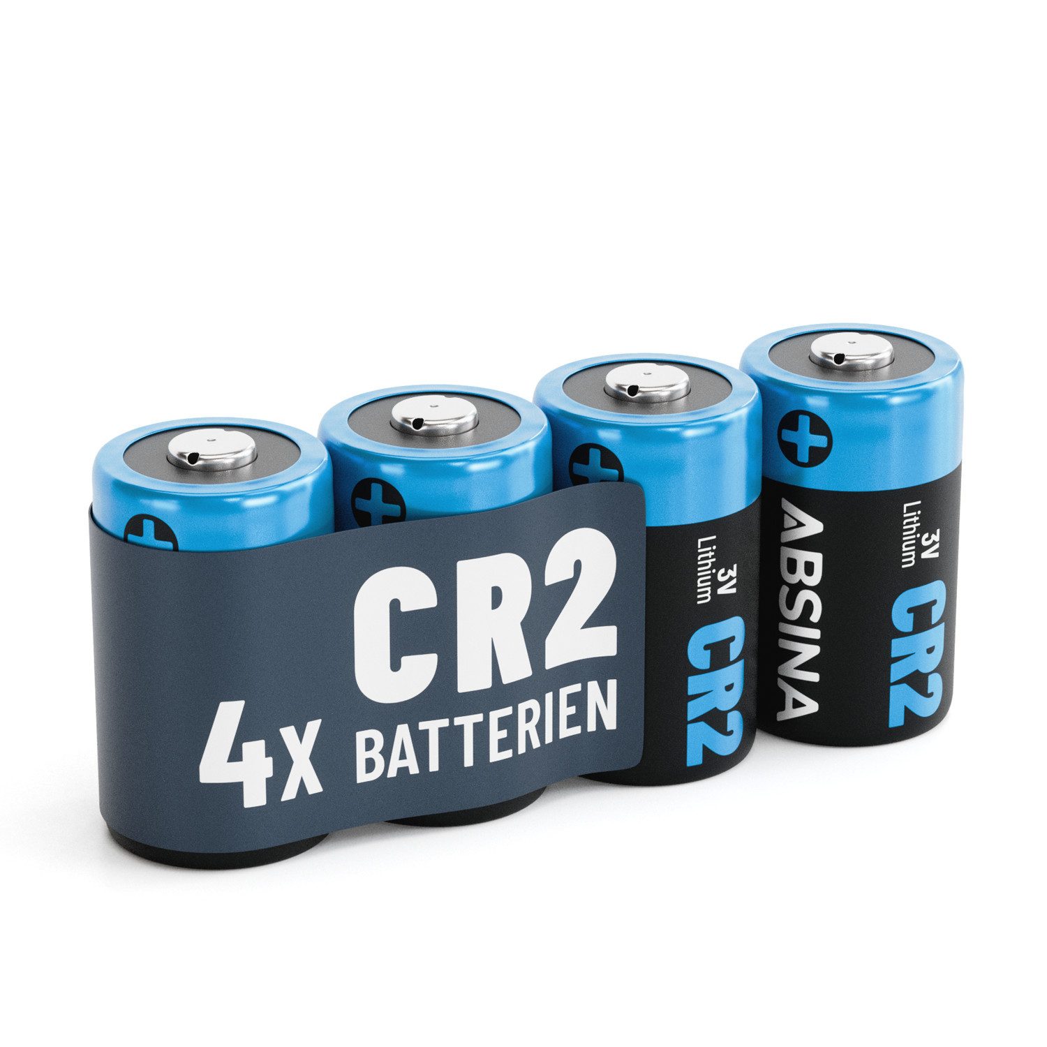 ABSINA 4x CR2 3V Lithium Batterie für Kamera, Fotoapparat, auslaufsicher Batterie, (1 St)