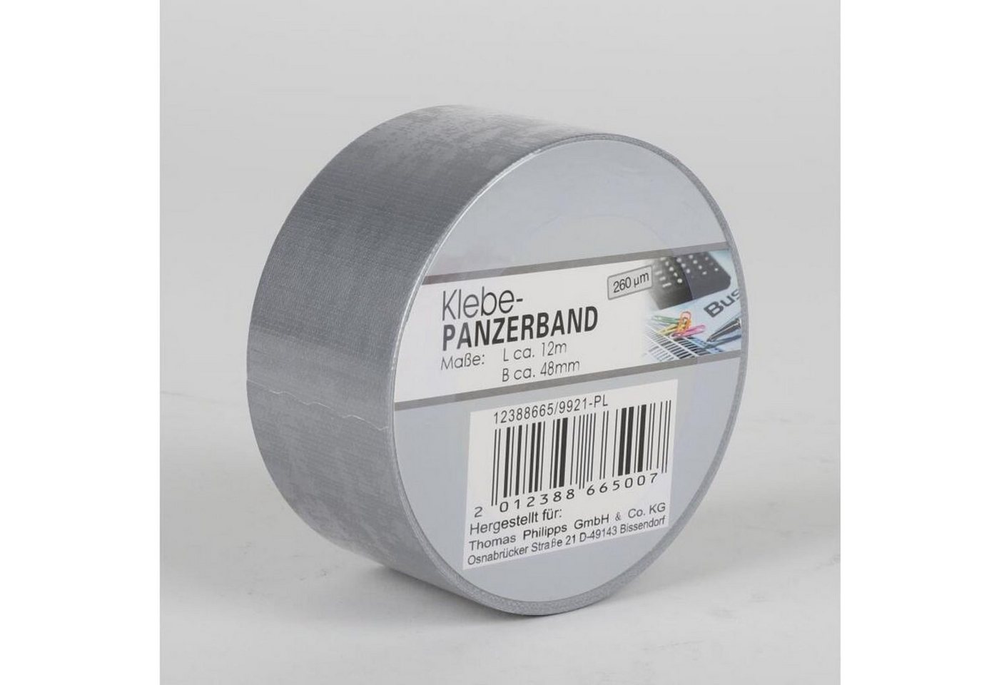 Thumbnail - BURI Klebeband 12x Klebeband Panzer 12m Weiß Gewebeeinlage Rollen Pack Karton Firma B