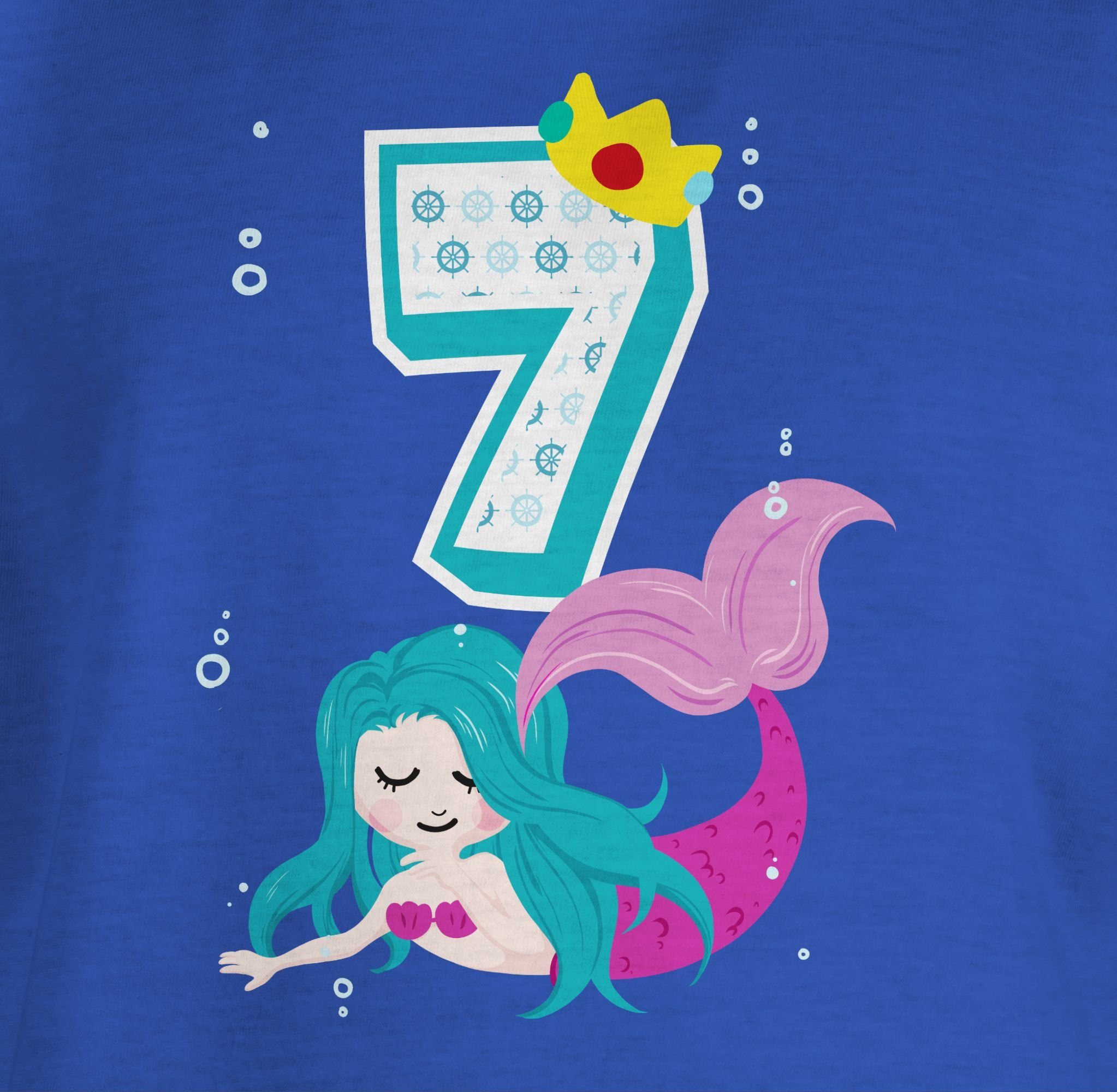 Meerjungfrau Geburtstag Royalblau 7. T-Shirt Shirtracer 3 Siebter