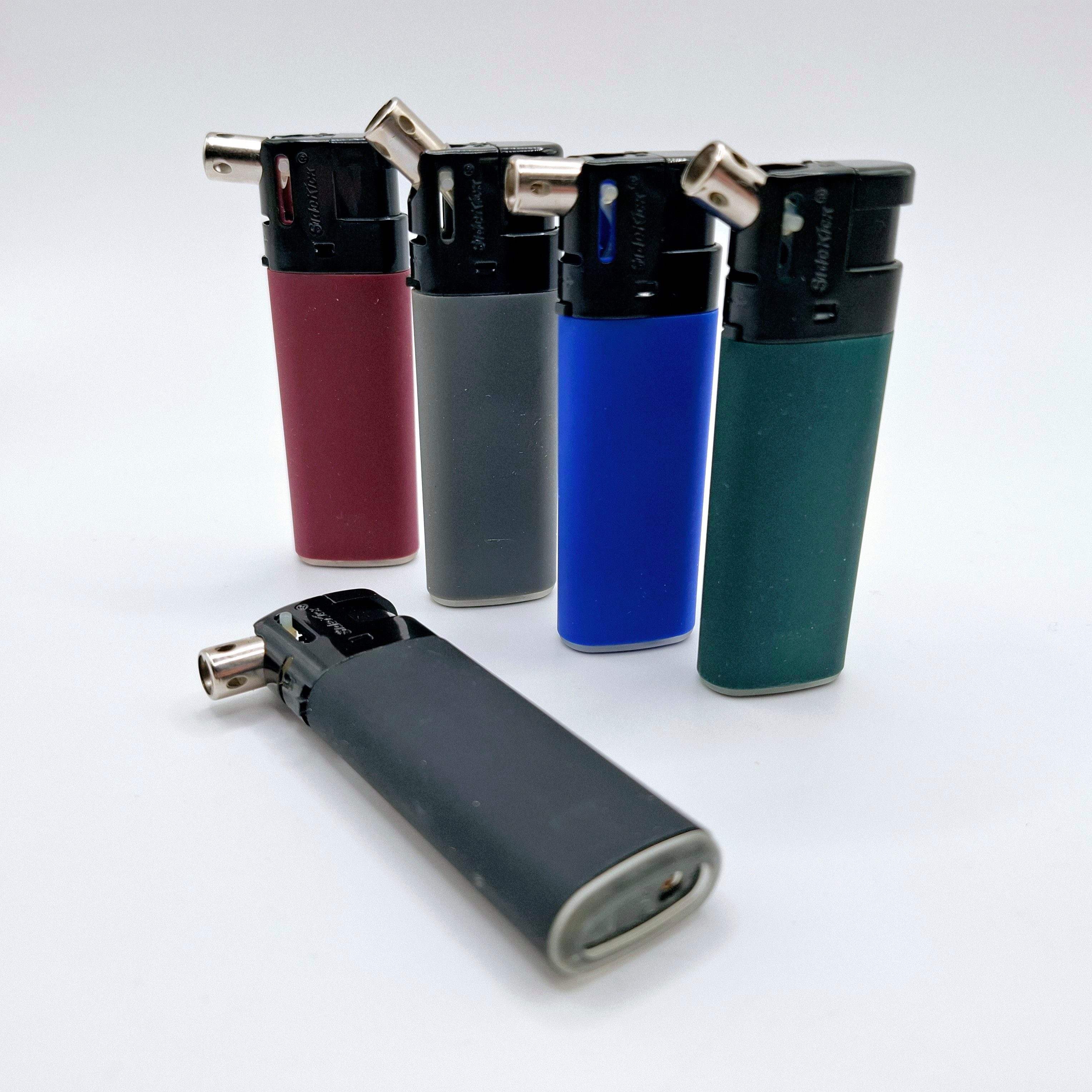 meytrade Feuerzeuge 5 Stück mit SideKick Schrägflamme für Pfeifen, Kerzen, Bongs, Camping, wieder befüllbare Pfeifenfeuerzeuge oder Küchenanzünder