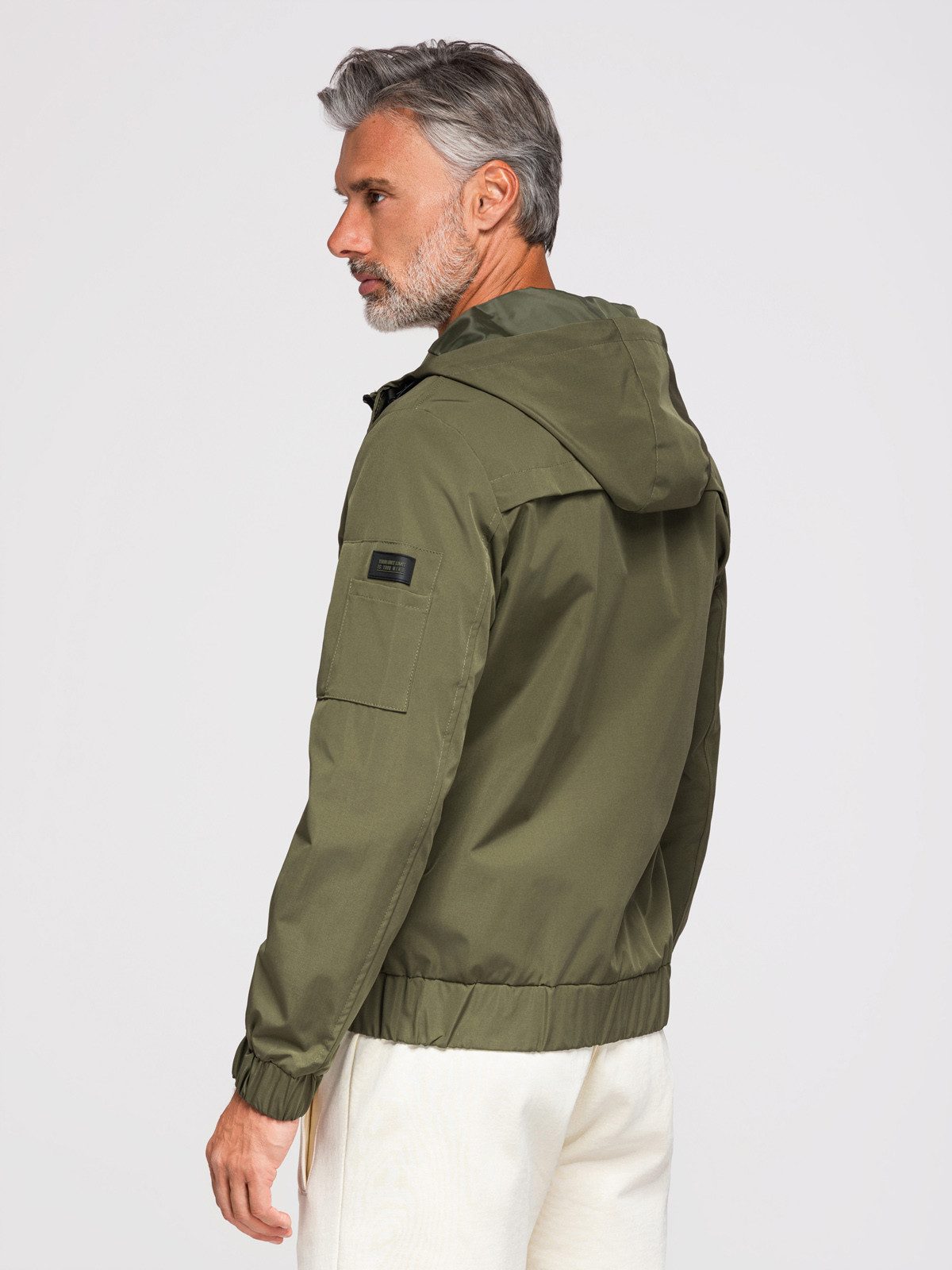 OMBRE Allwetterjacke Herren Allwetterjacke wasserdicht mit Kapuze Oliv M (kein Set, 1-St)