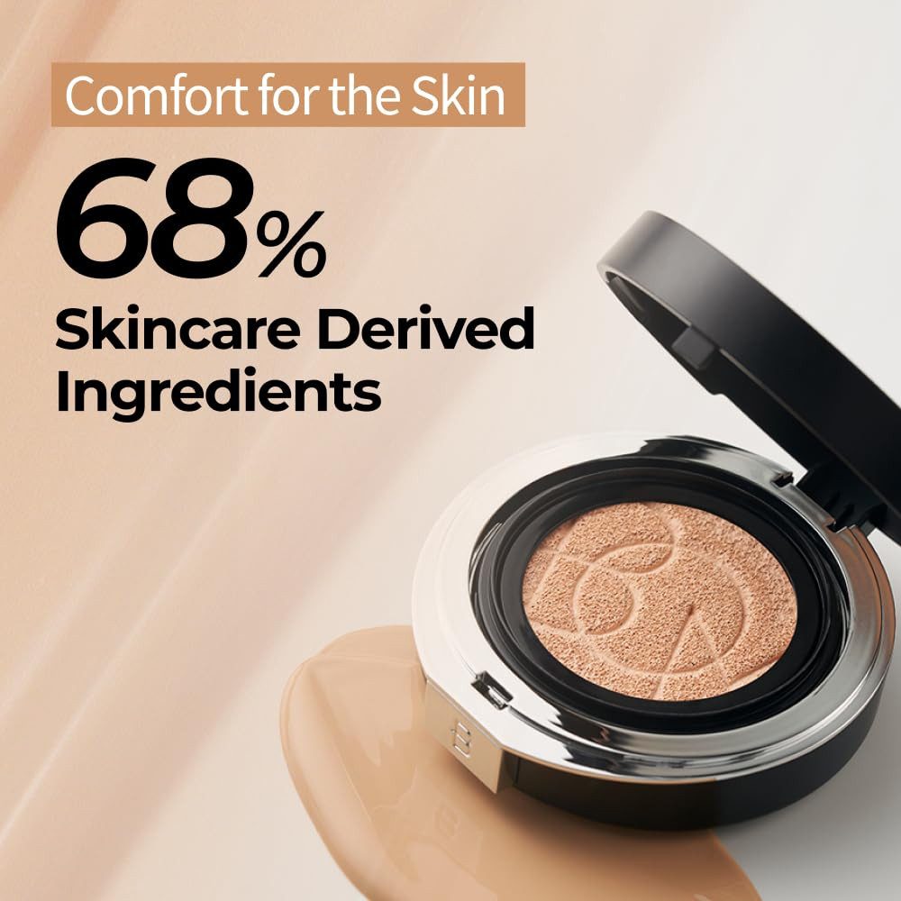 Beauty of Majesty Make-up Even Fit Cover Cushion 21N Ivory 15g – Koreanische Cushion Foundation, mit 24h Halt, Blur-Cover-Effekt und Hyaluronsäure, K-Beauty Make-up für alle Hauttypen