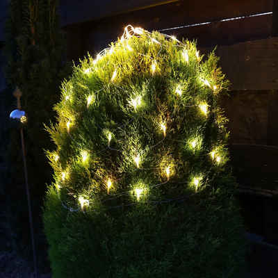 MARELIDA LED-Lichternetz LED Lichternetz Flash-Effekt für Buchsbaum Kugelnetz Außen 80cm, 120-flammig