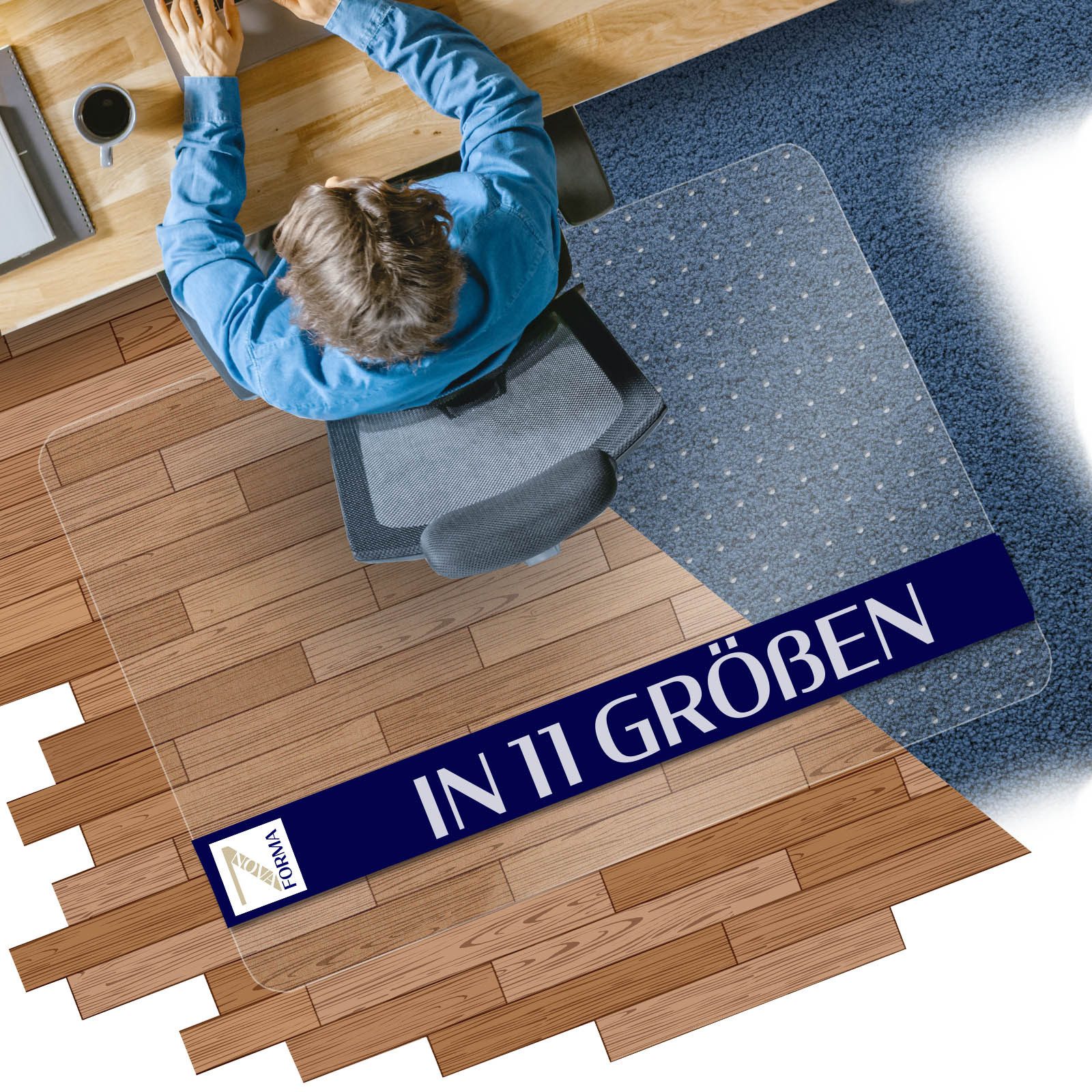 Nova Forma Bodenschutzmatte PET, transparente Schutzmatte für Hartböden - S günstig online kaufen