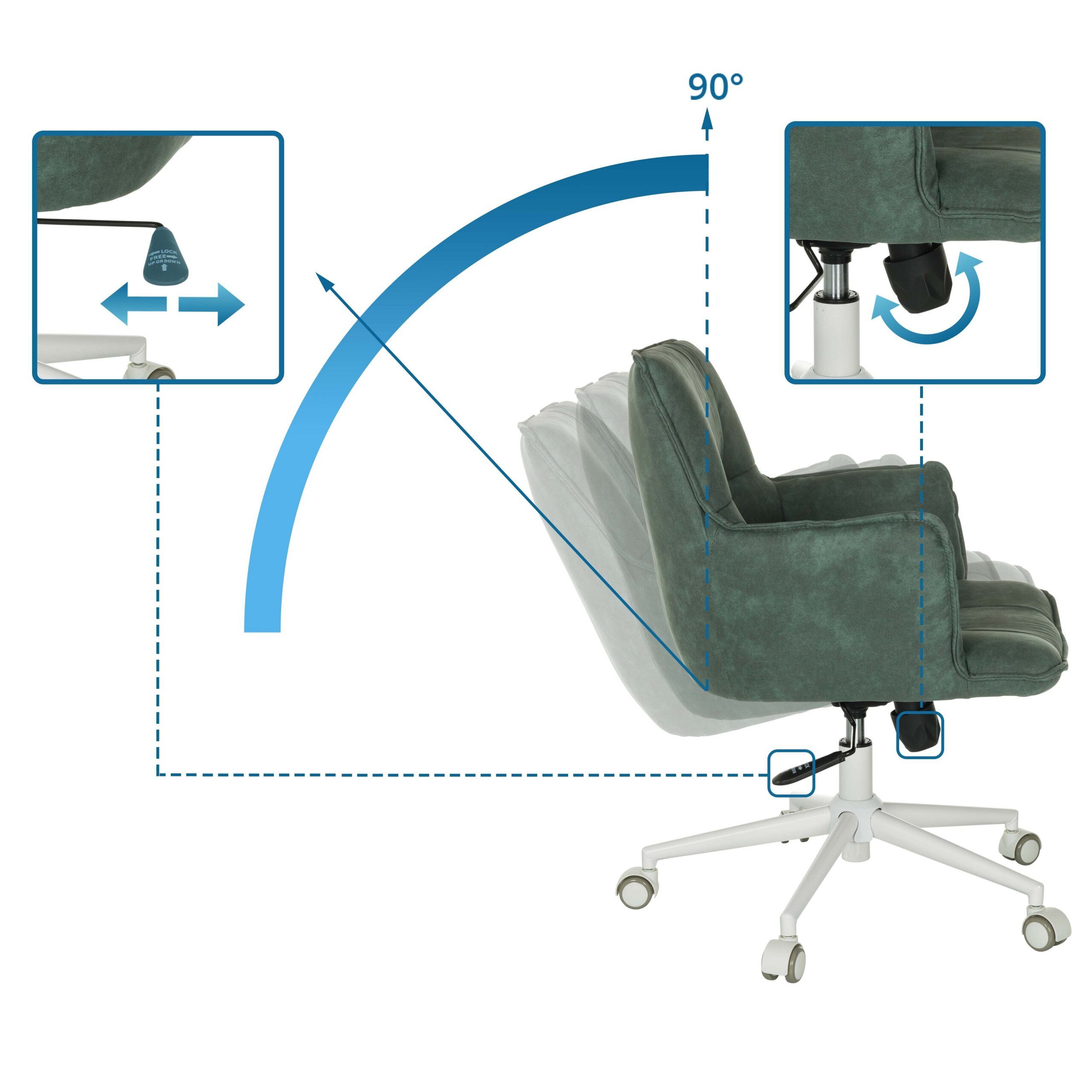 hjh LIVING Drehstuhl Home Office Bürostuhl Solao Life W Stoff (1 St), Schreibtischsessel, Drehbarer Schreibtischstuhl