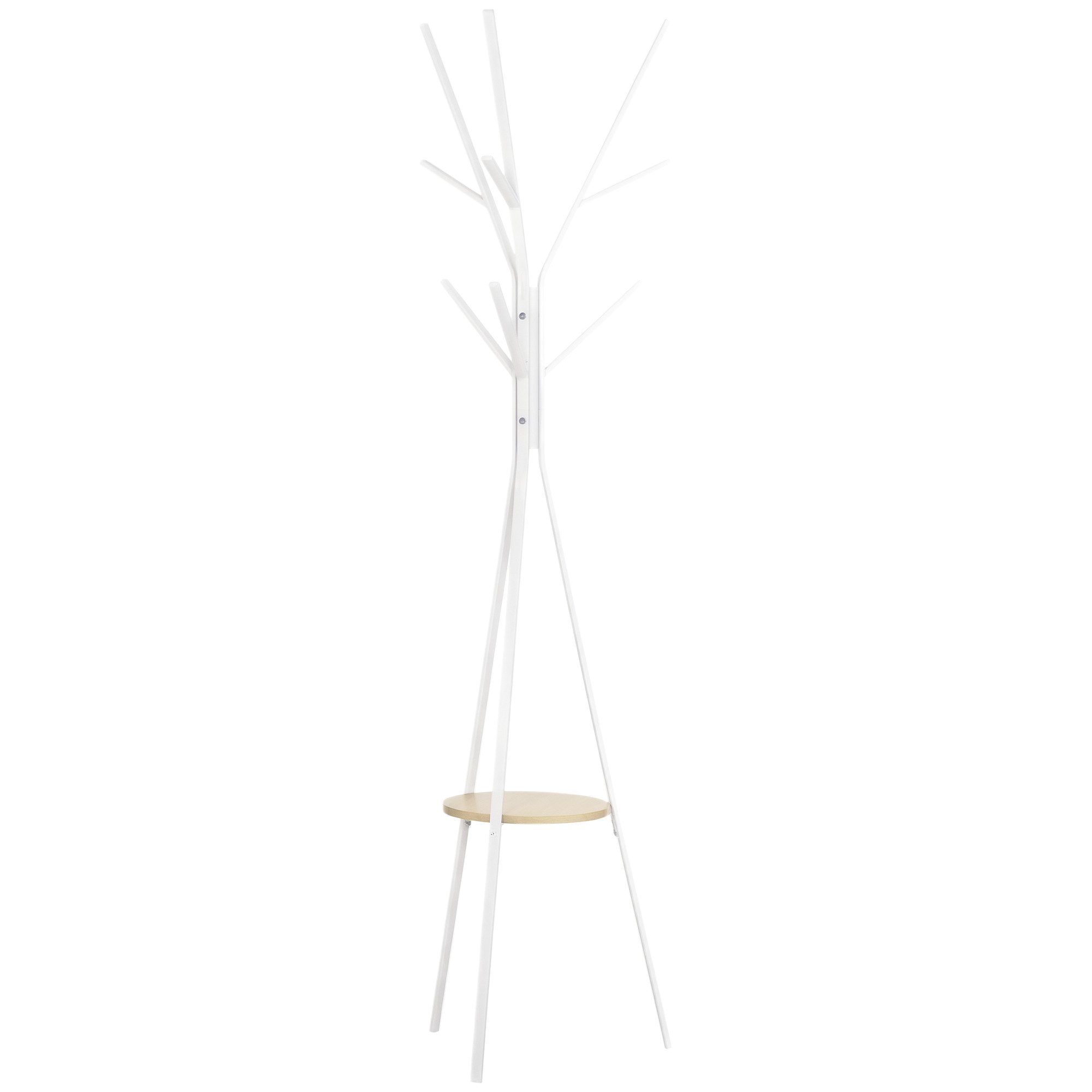 furnicato Garderobenständer Kleiderständer Weiß 45L x 45B x 180H cm mit 8 Haken, (1 St)