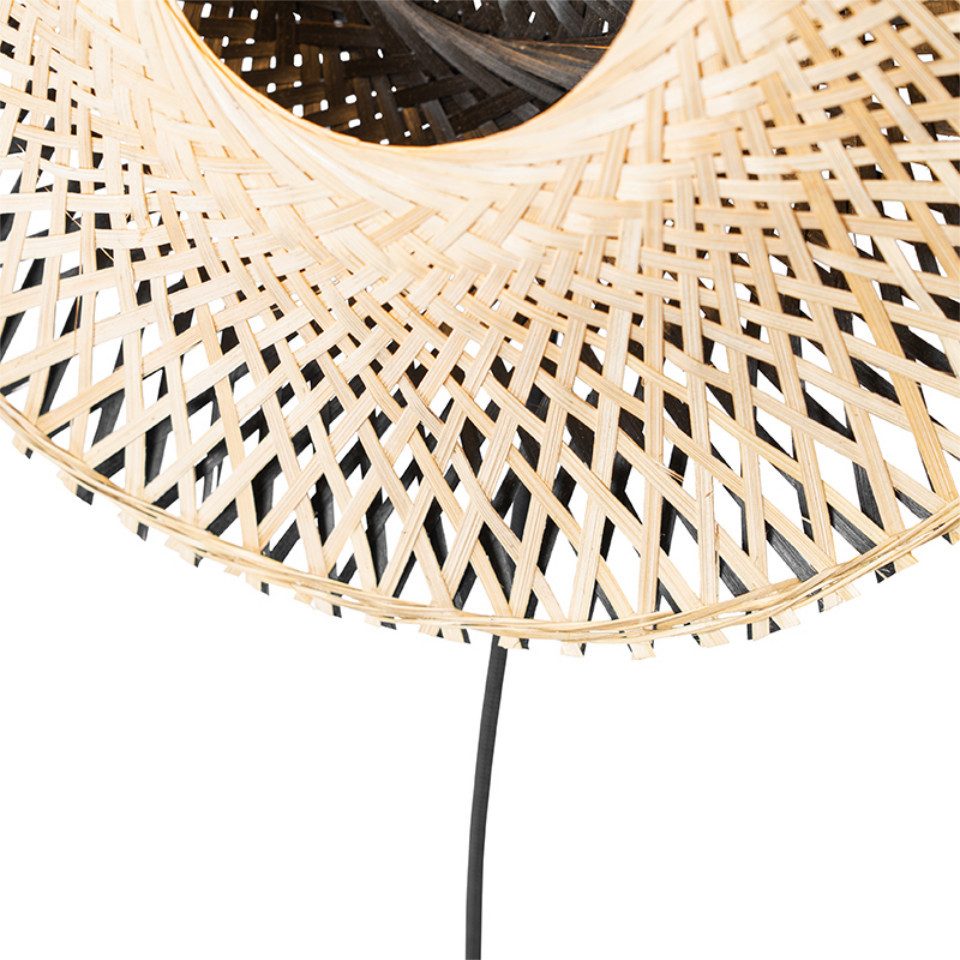 Qazqa Wandleuchte Rina, ohne Leuchtmittel, Warmweiß, QAZQA Wand­leuchte, e27, Naturel, Bamboo, Orientalisch