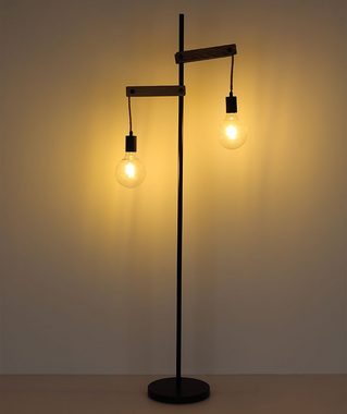 etc-shop Stehlampe, Leuchtmittel nicht inklusive, Holz Stand Steh Lampe natur Wohn Ess Zimmer Beleuchtung Beistell